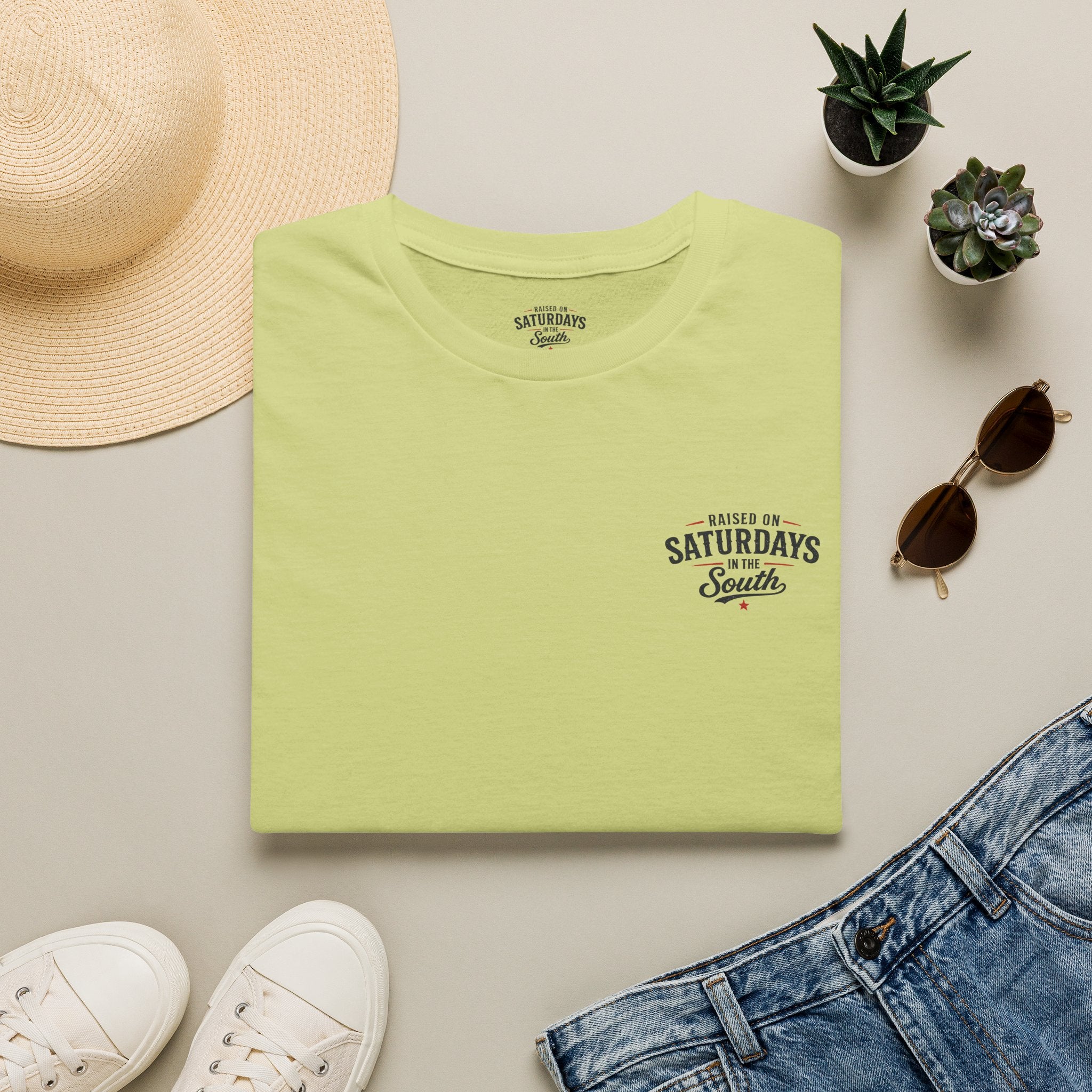 Raised On Saturdays In The South Vintage T-Shirt-Girl Dad Fishing Buddy-Father's Day Collection