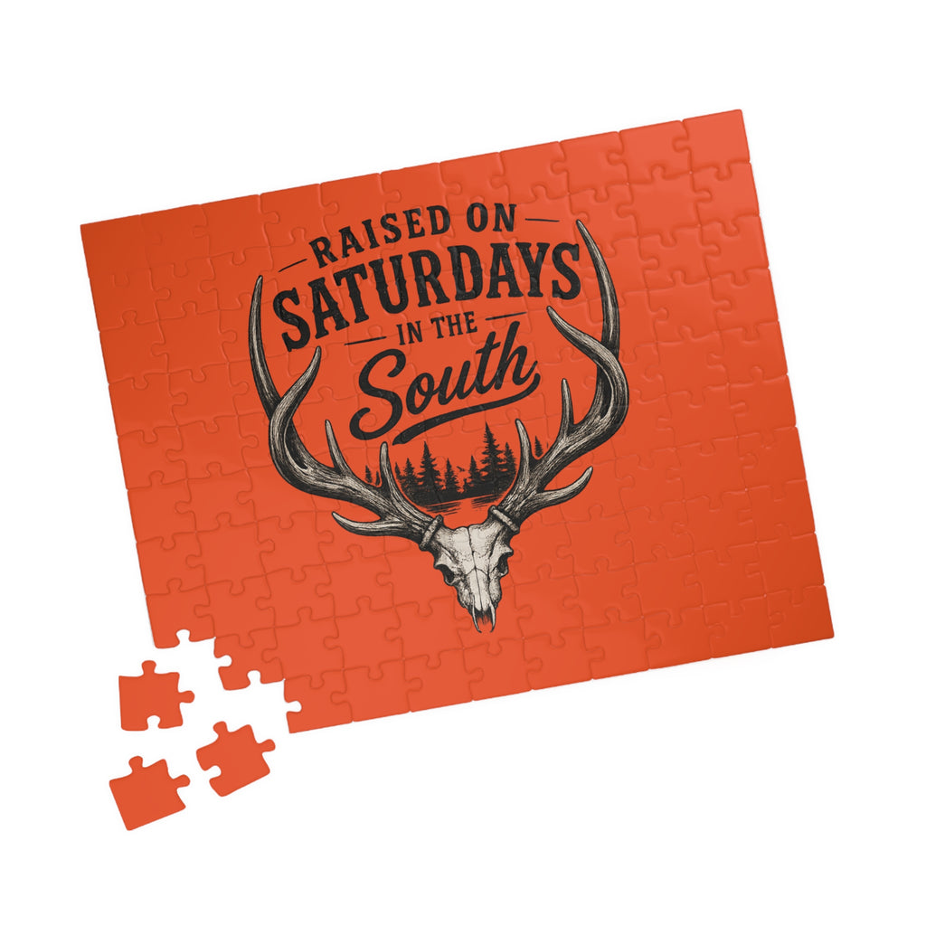 Raised On Saturdays In The South Jigsaw Puzzle-(orange)
