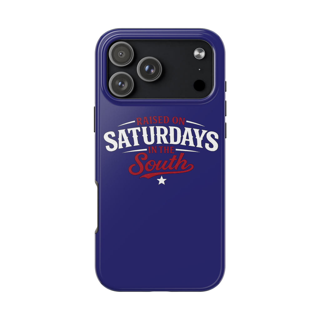 Raised on Saturdays in the South Phone Case-(blue)