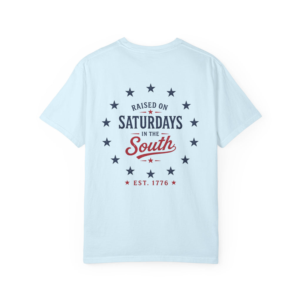 Raised On Saturdays In The South T-Shirt — Circle Of Freedom-4th Of July Collection