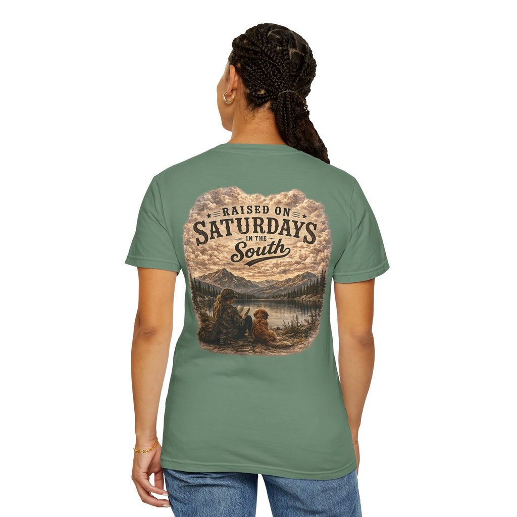 Raised On Saturdays In The South T-Shirt — Relaxing Saturday Morning In The Mountains