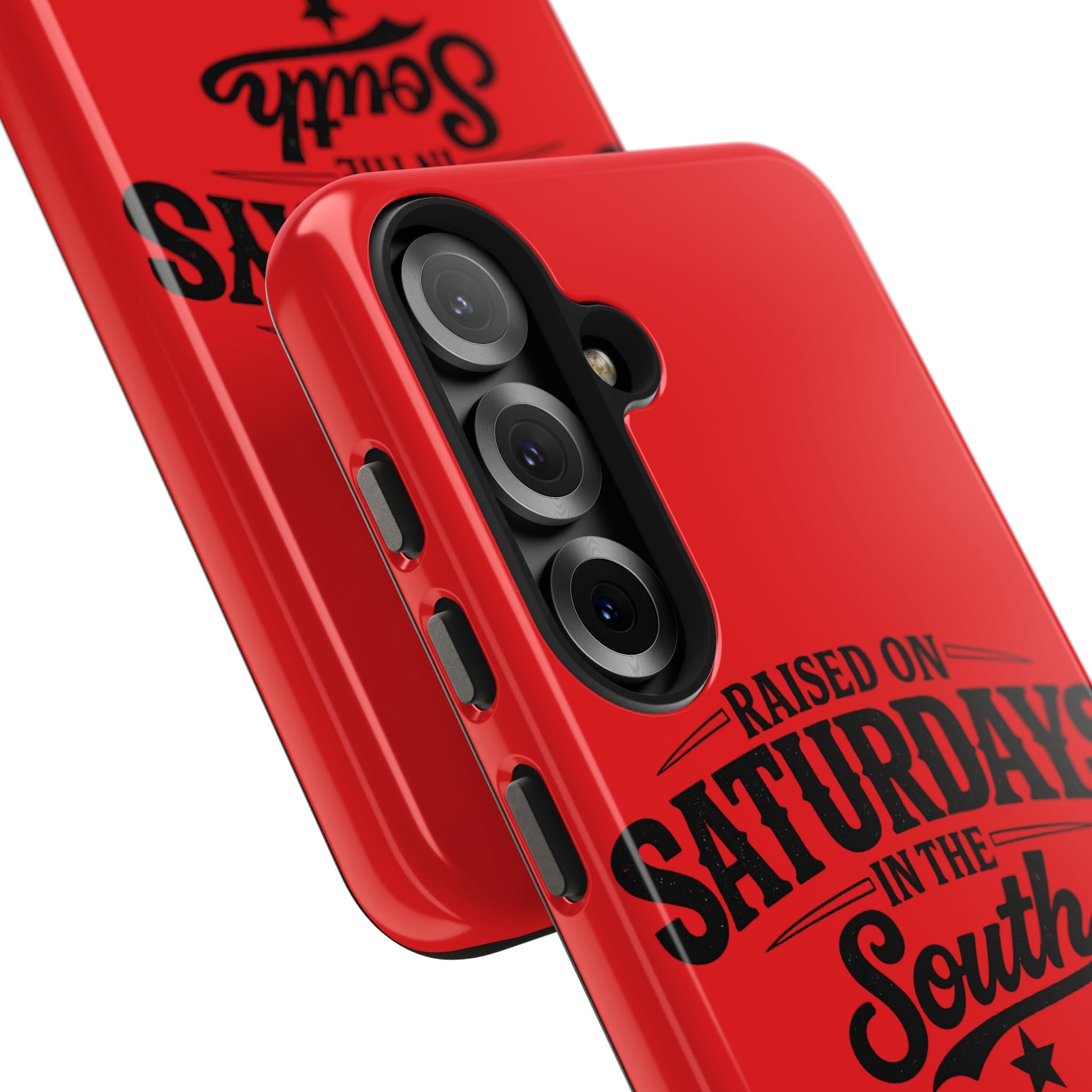 Raised On Saturdays In The South Phone Case-(red)