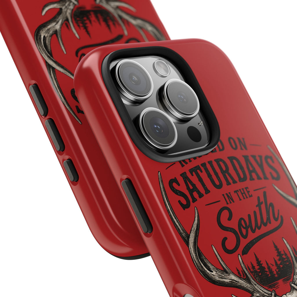 Raised On Saturdays In The South Phone Case-Spread Runs Deep In The Woods-(red)