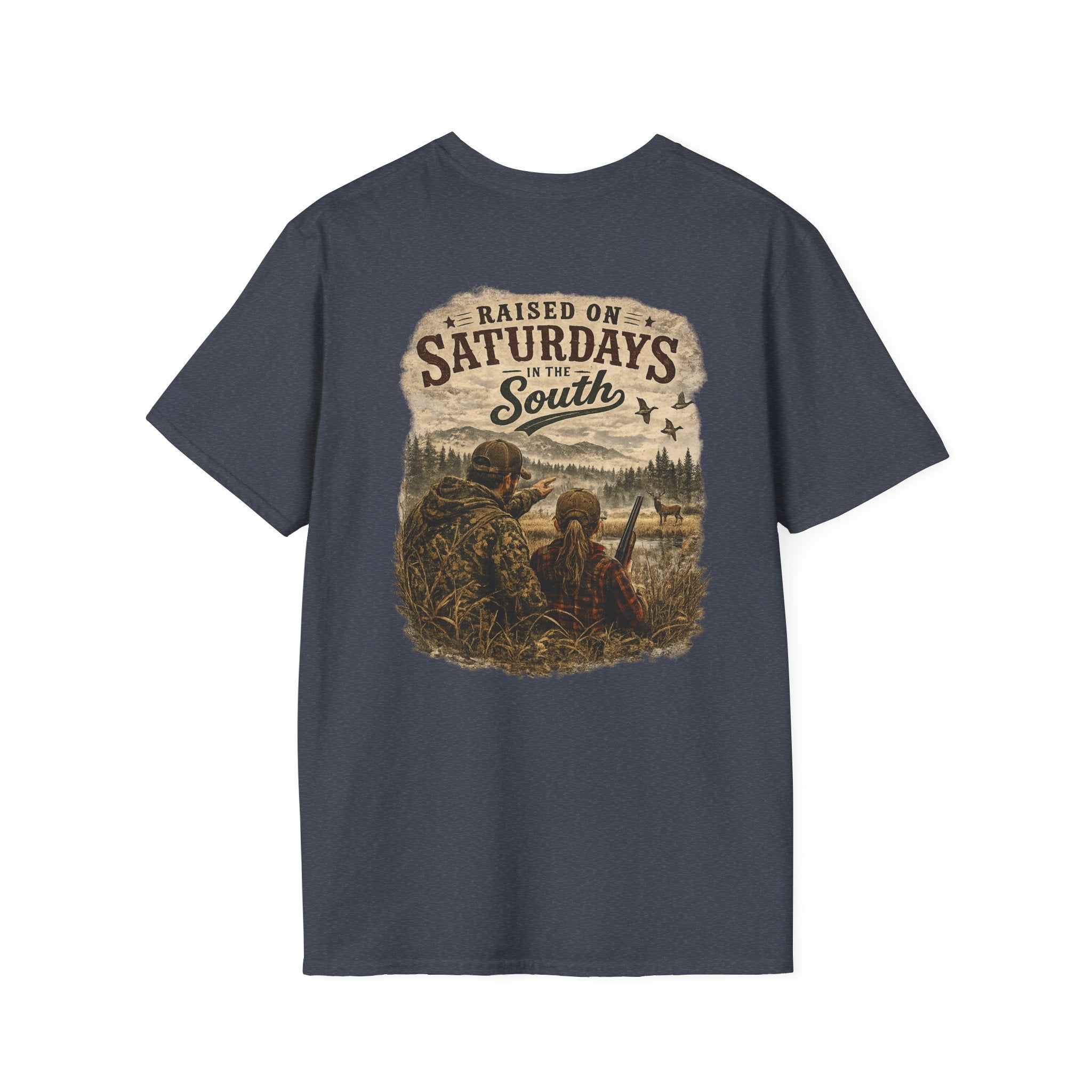 Raised On Saturdays In The South Vintage T-Shirt-Girl Dad Hunting Buddies