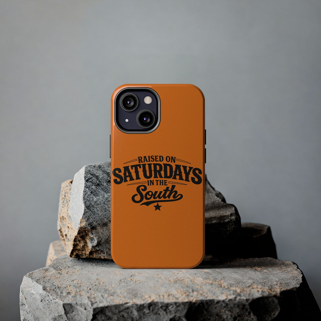 Raised On Saturdays In The South Phone Case-(orange)