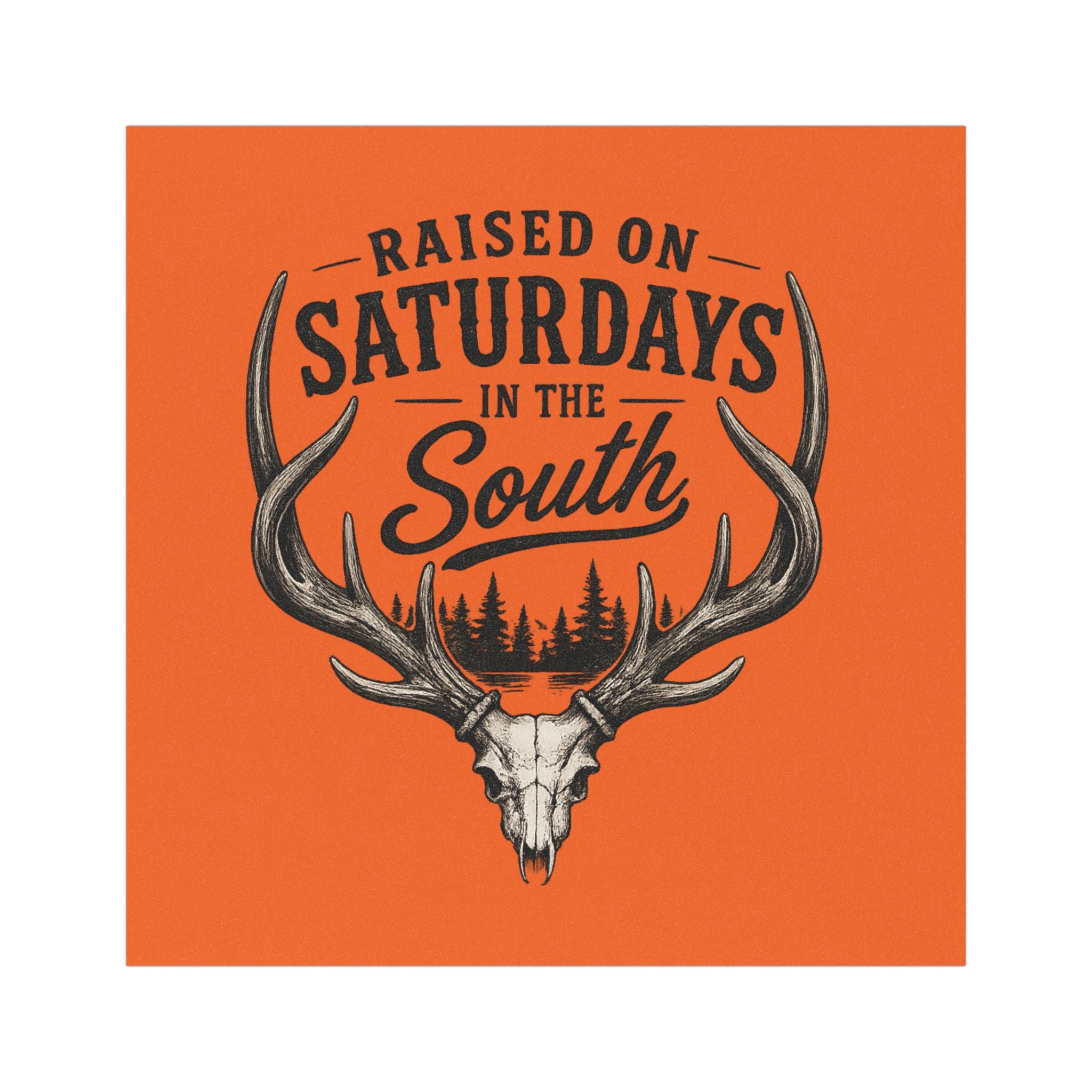 Raised On Saturdays In The South Car Magnet-(orange)
