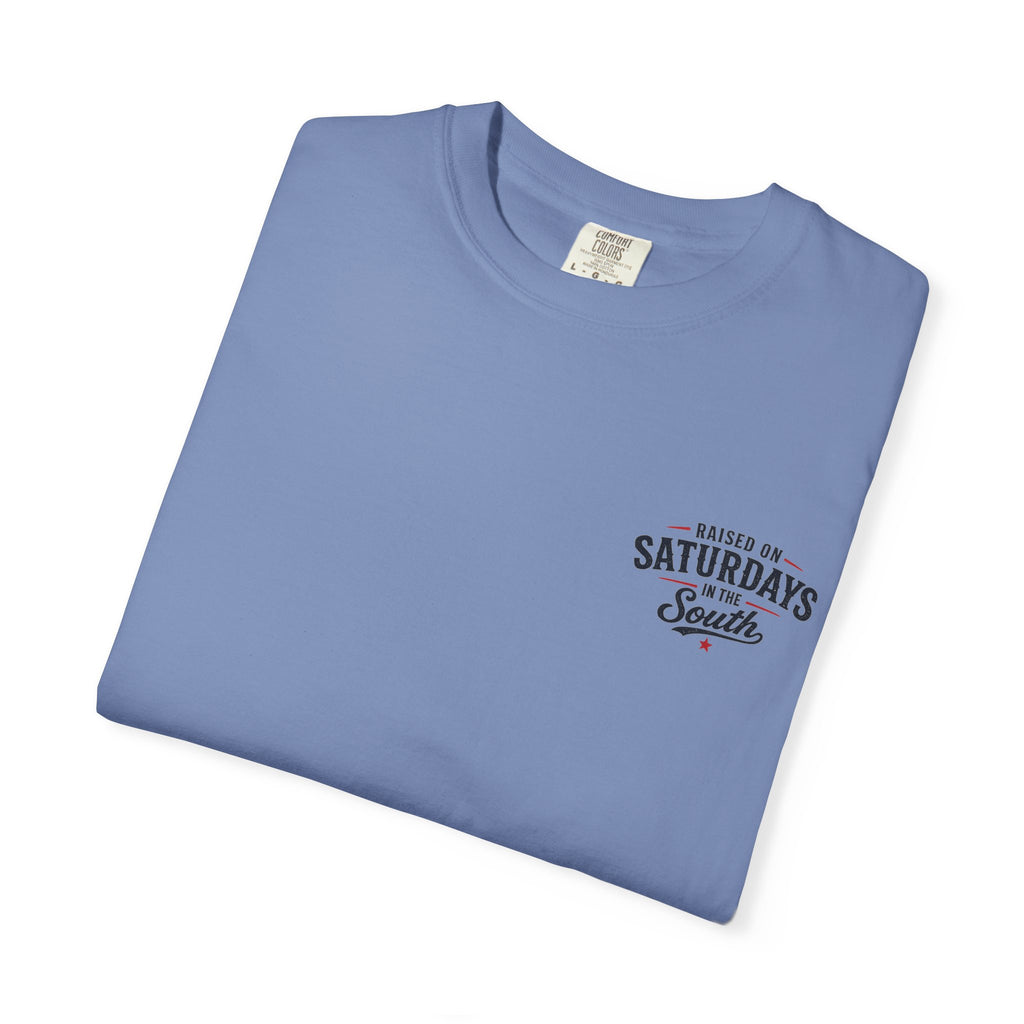 Raised On Saturdays In The South T-Shirt — Country Farm Girl Sunset