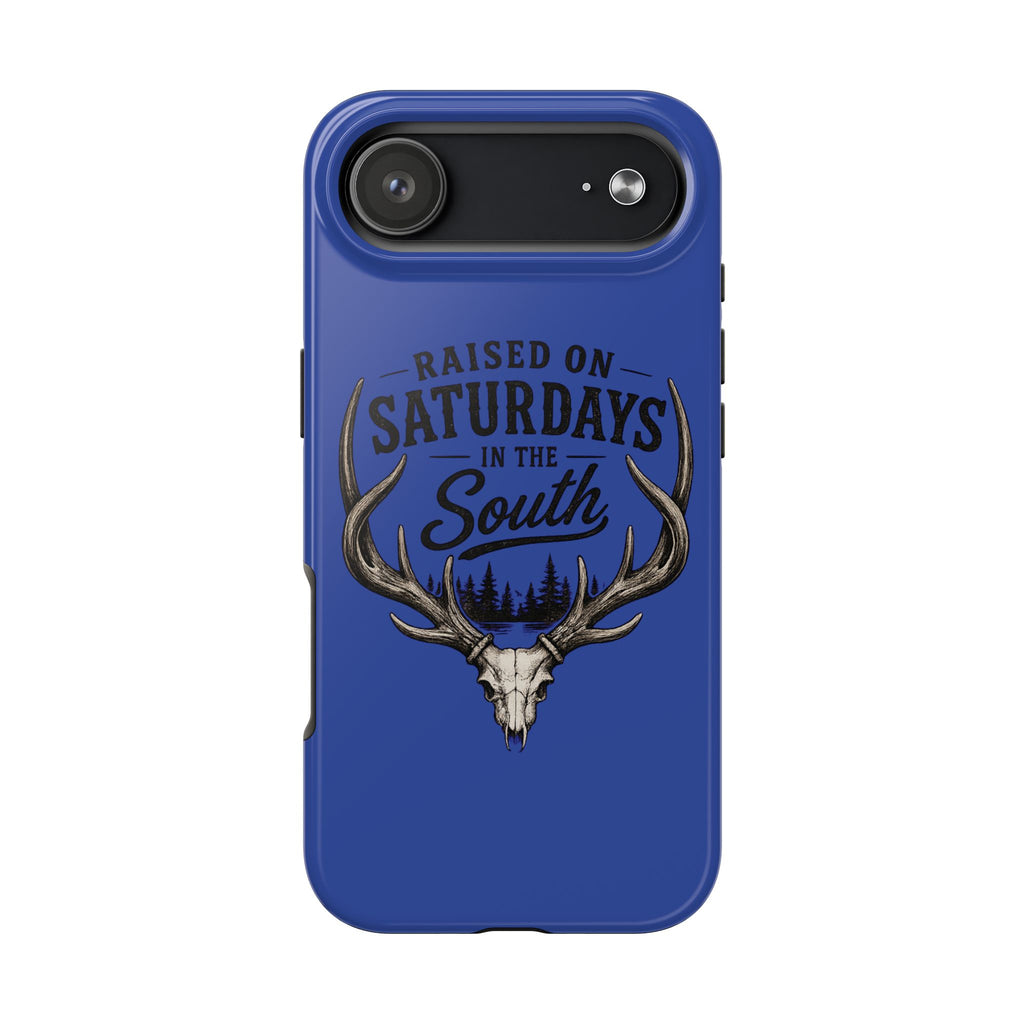 Raised On Saturdays In The South Phone Case - The Spread Runs Deep In The Woods-(blue)