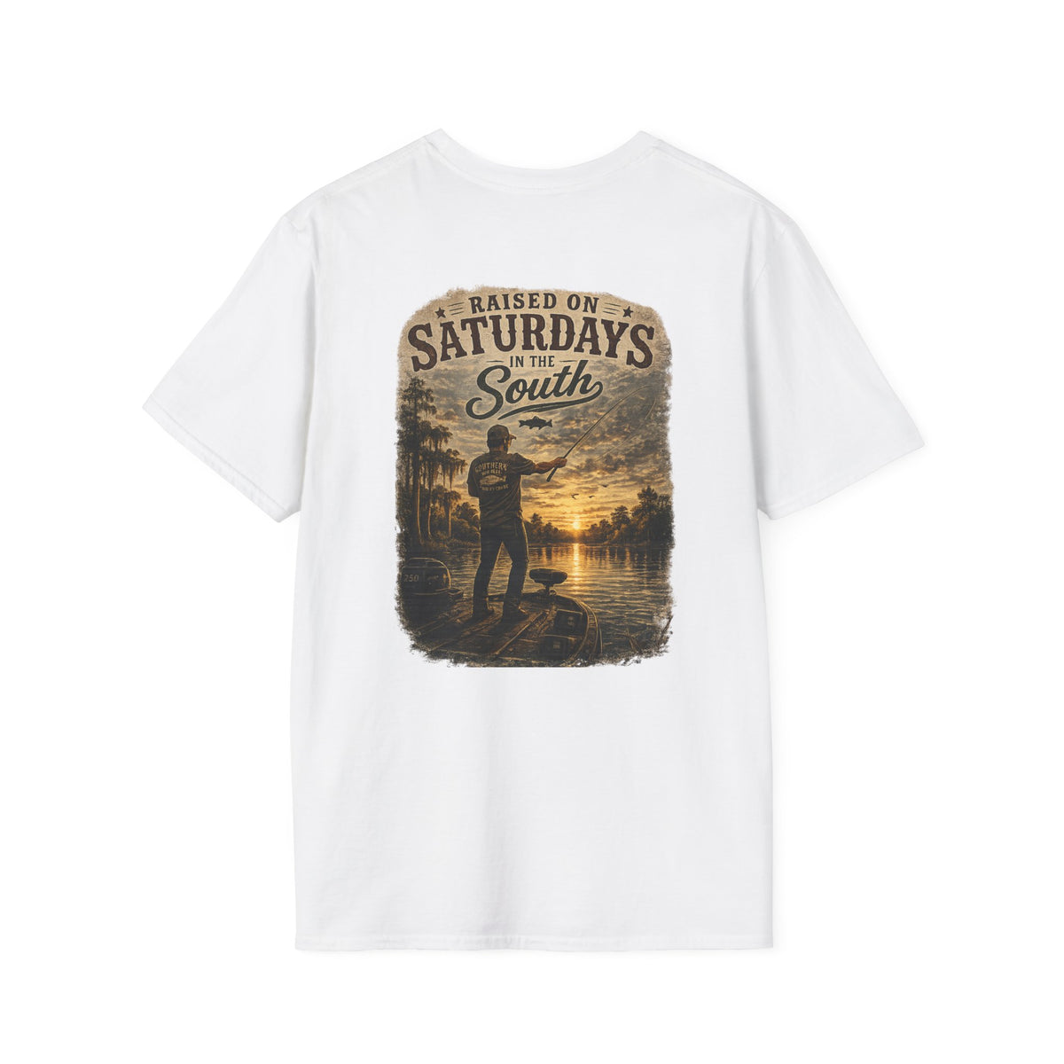 "Raised On Saturdays In The South" Vintage T-Shirt-Saturdays Are Made For Fishin