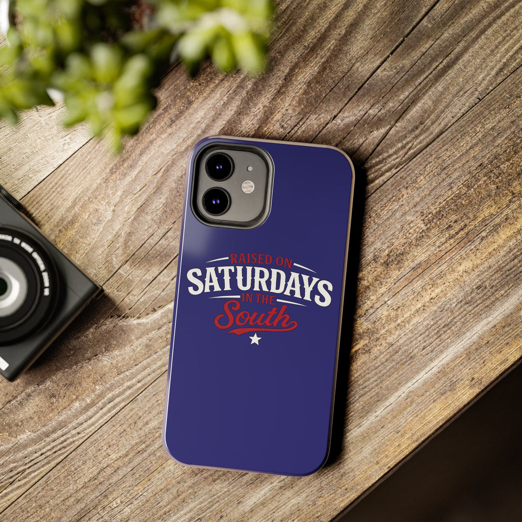 Raised on Saturdays in the South Phone Case-(blue)