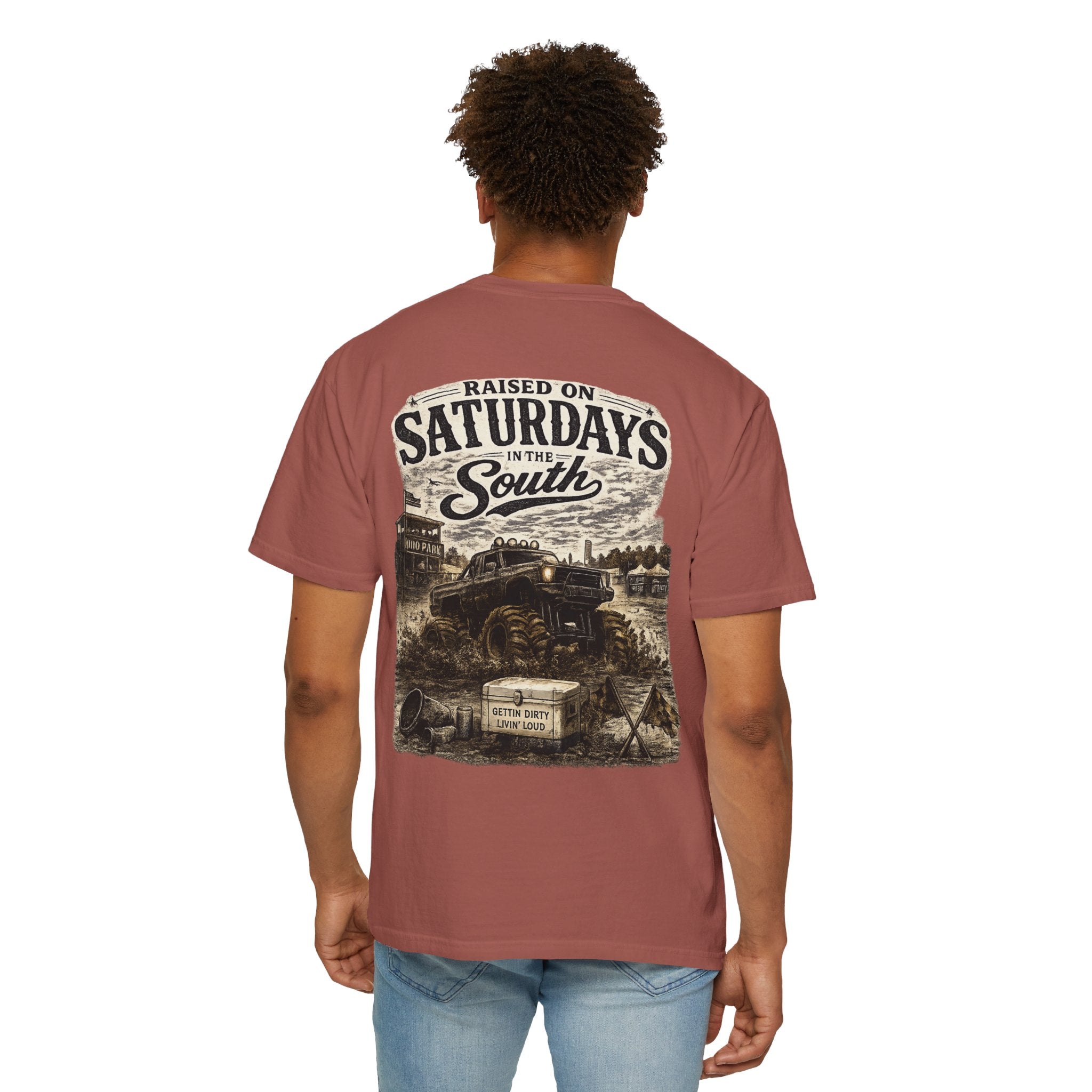 Raised On Saturdays In The South T-Shirt- Mud Park Saturdays