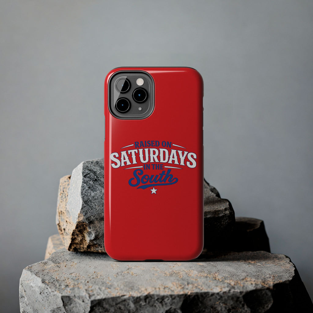 Raised On Saturdays In The South Phone Case-(red)