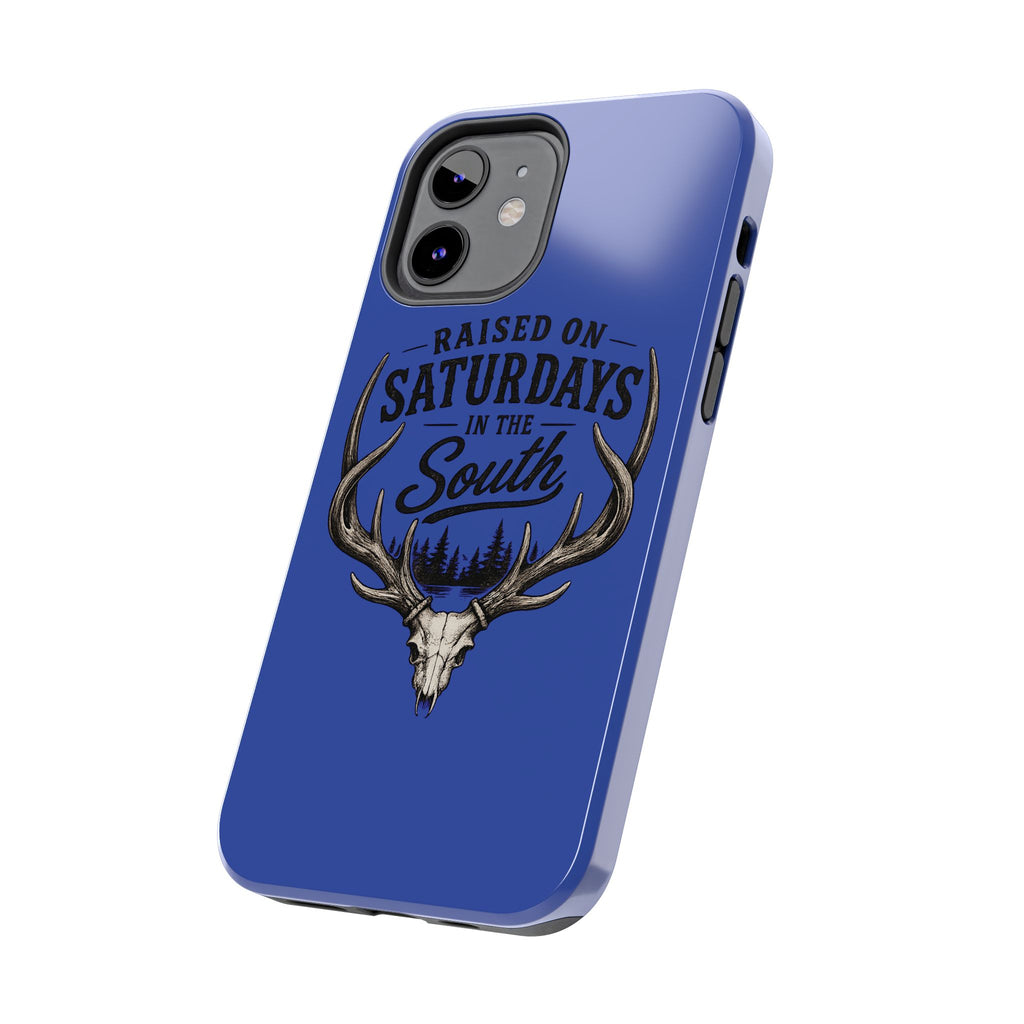 Raised On Saturdays In The South Phone Case - The Spread Runs Deep In The Woods-(blue)
