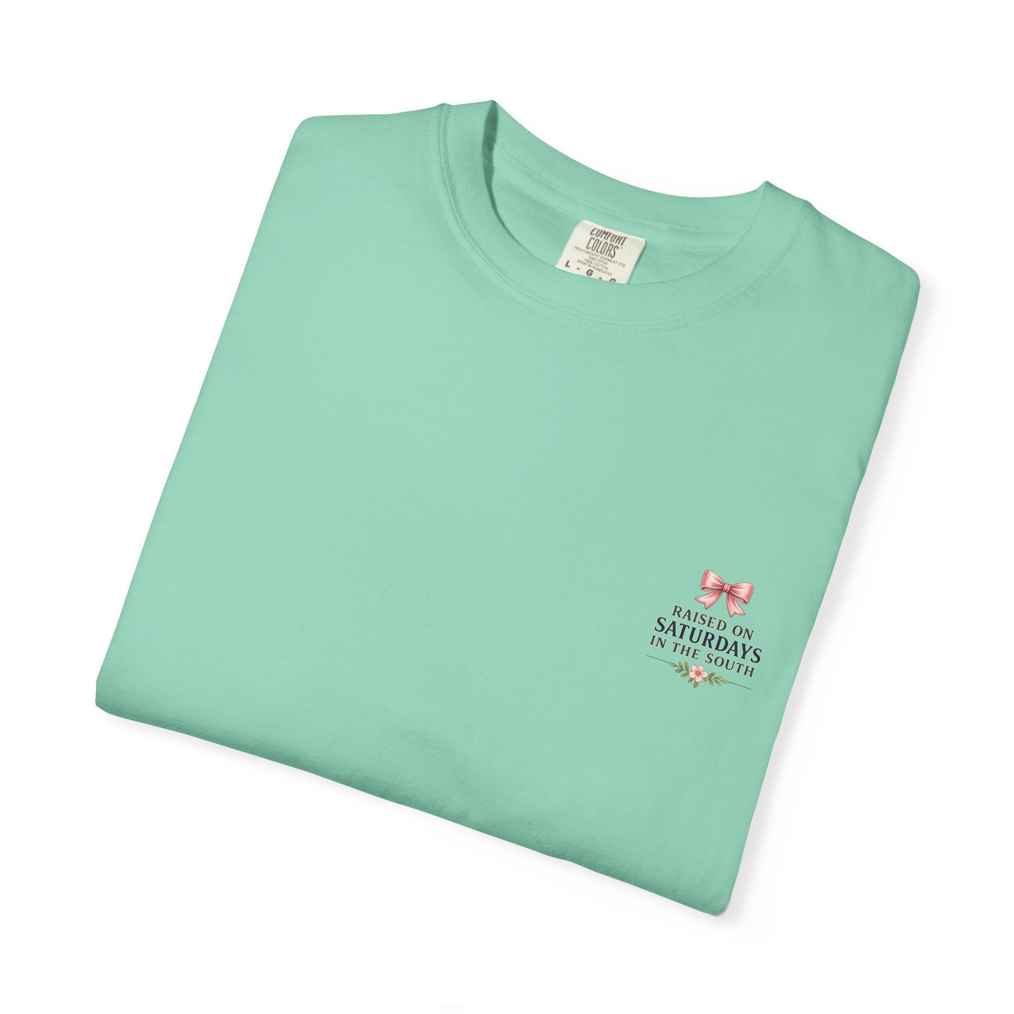 Raised On Saturdays In The South T-Shirt — Rustic Highland Cow