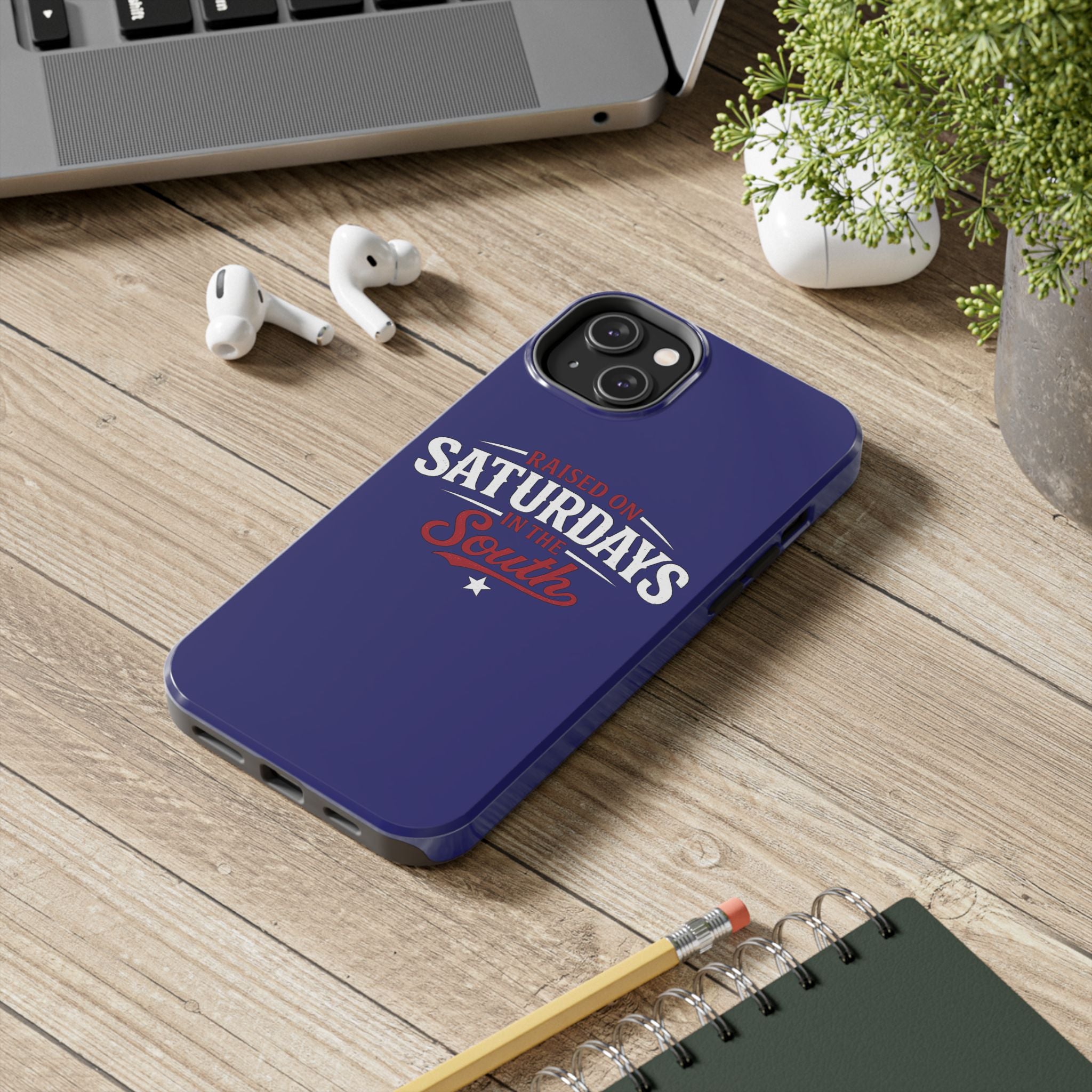 Raised on Saturdays in the South Phone Case-(blue)