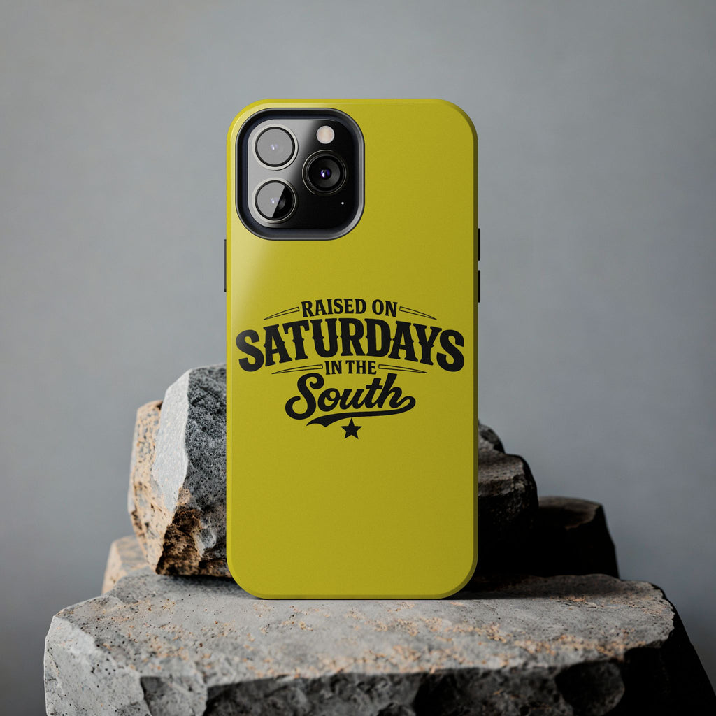 Raised On Saturdays In The South Phone Case-(yellow)