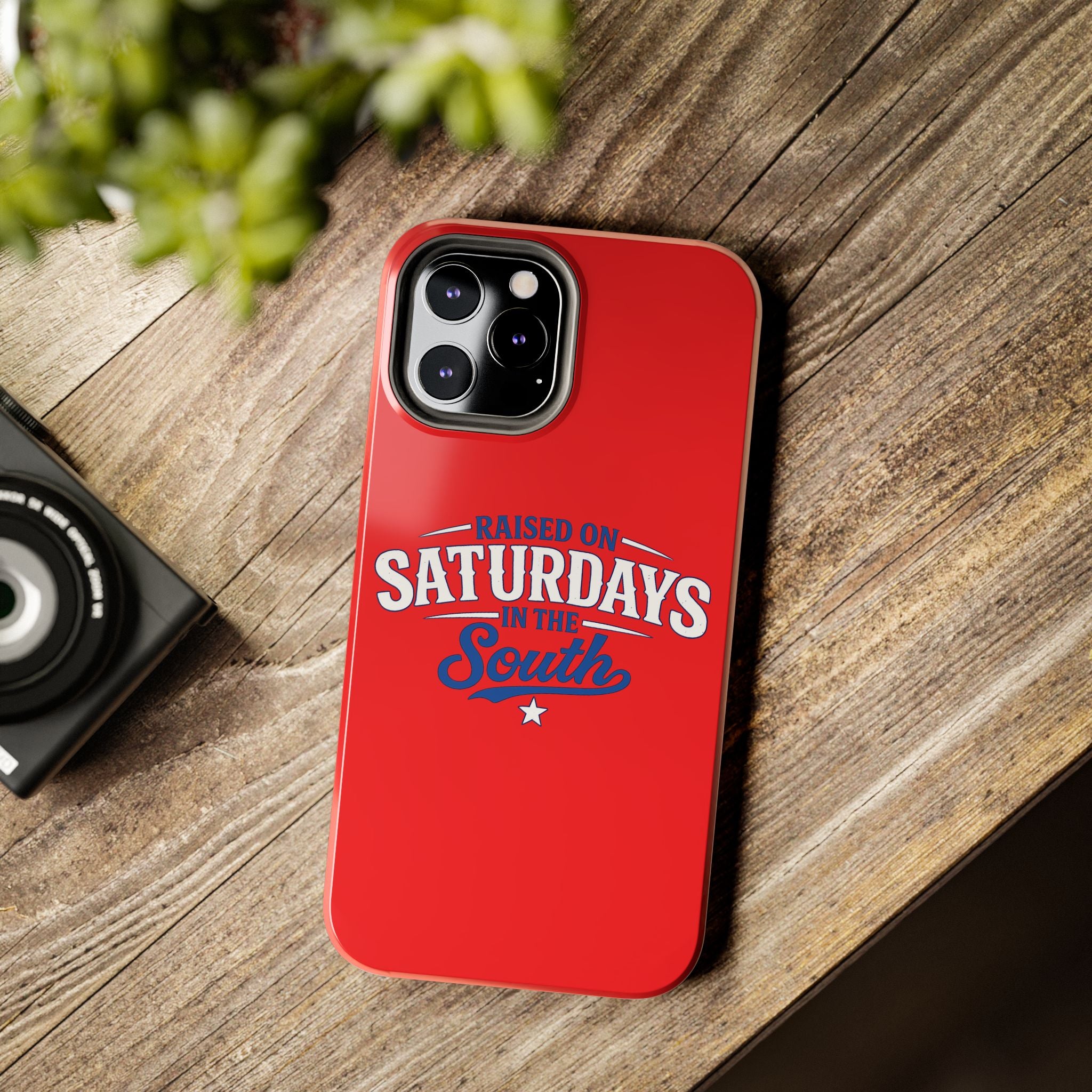 Raised On Saturdays In The South Phone Case-(red)