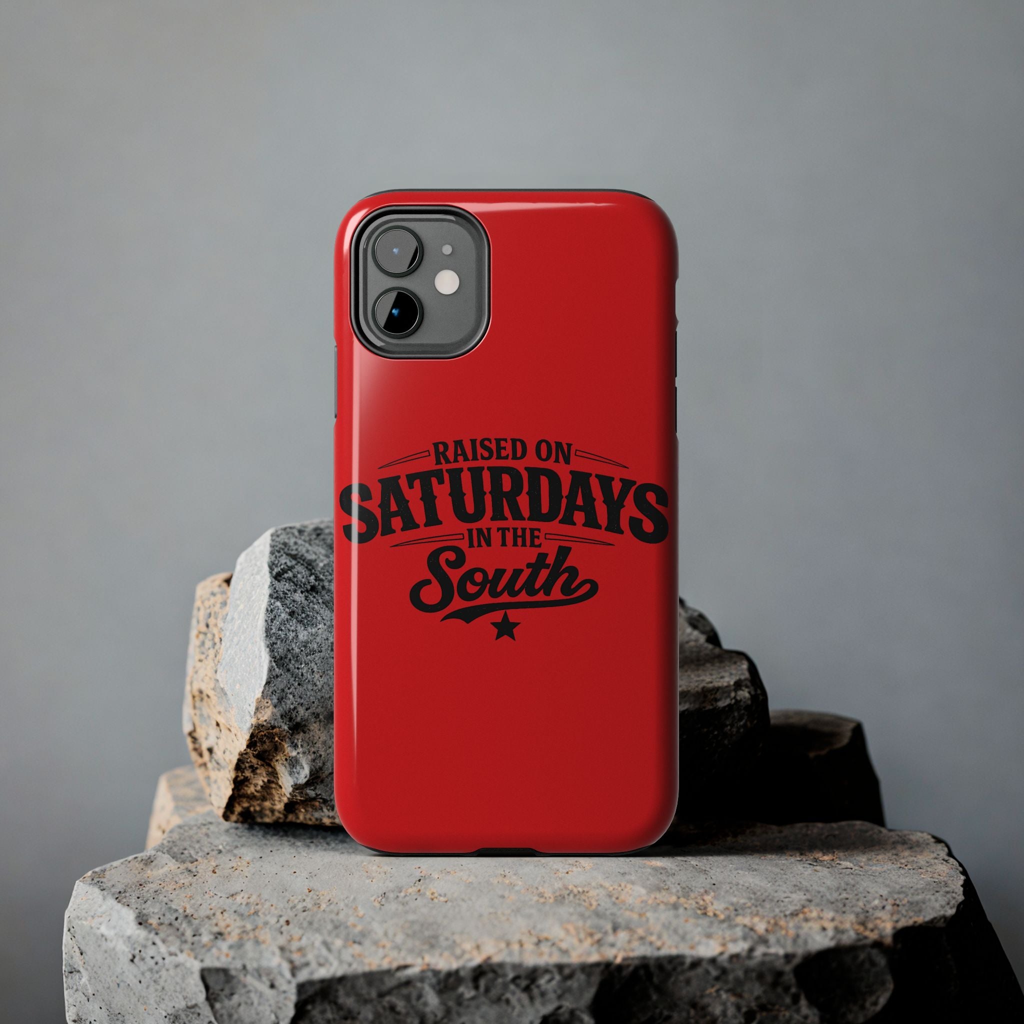 Raised On Saturdays In The South Phone Case-(red)