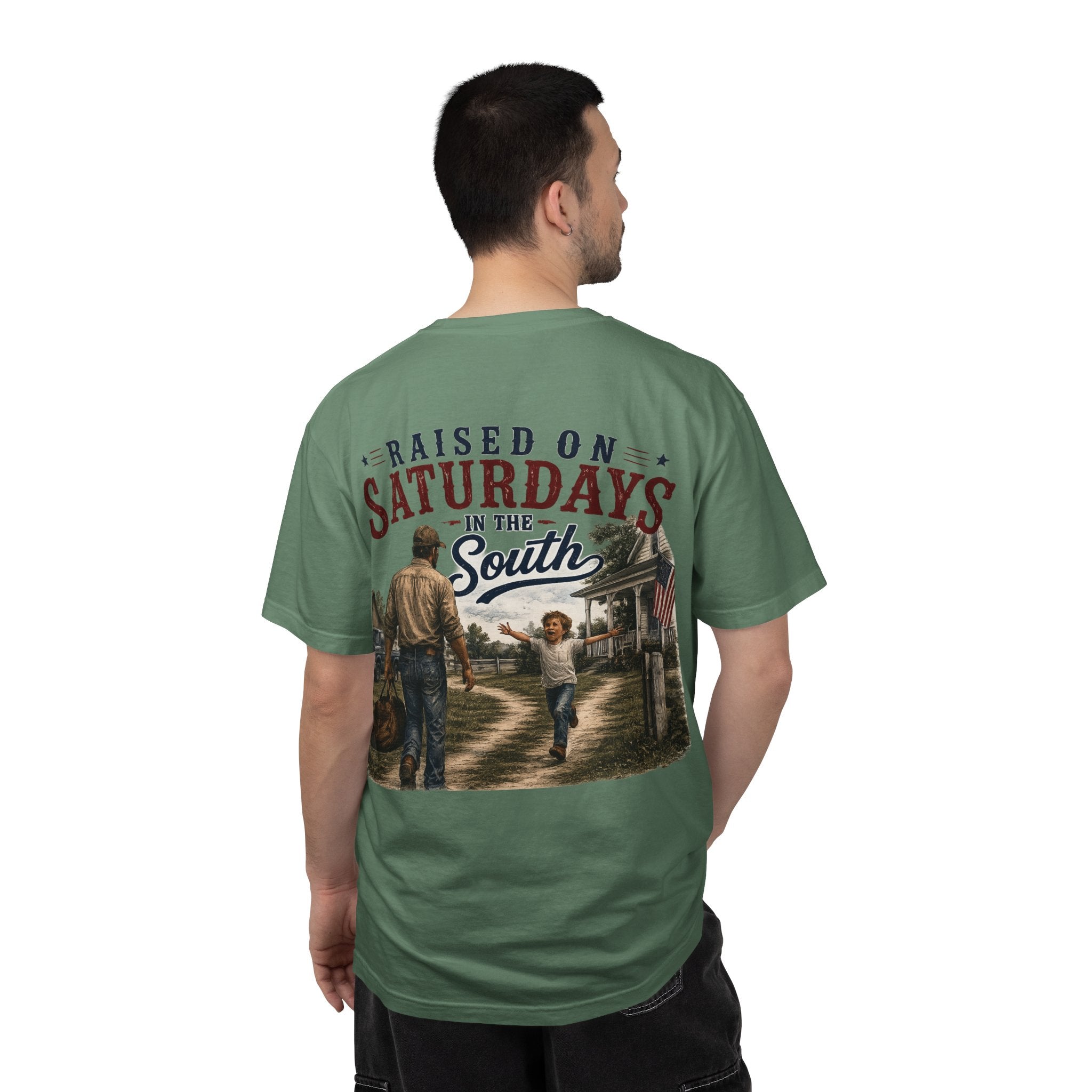 Raised On Saturdays In The South T-Shirt Boy Dad-"Daddy's Home"