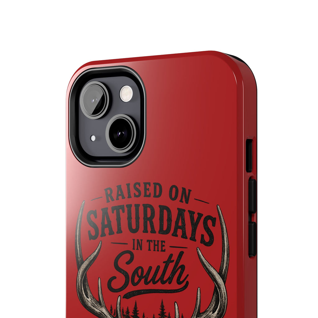 Raised On Saturdays In The South Phone Case-Spread Runs Deep In The Woods-(red)
