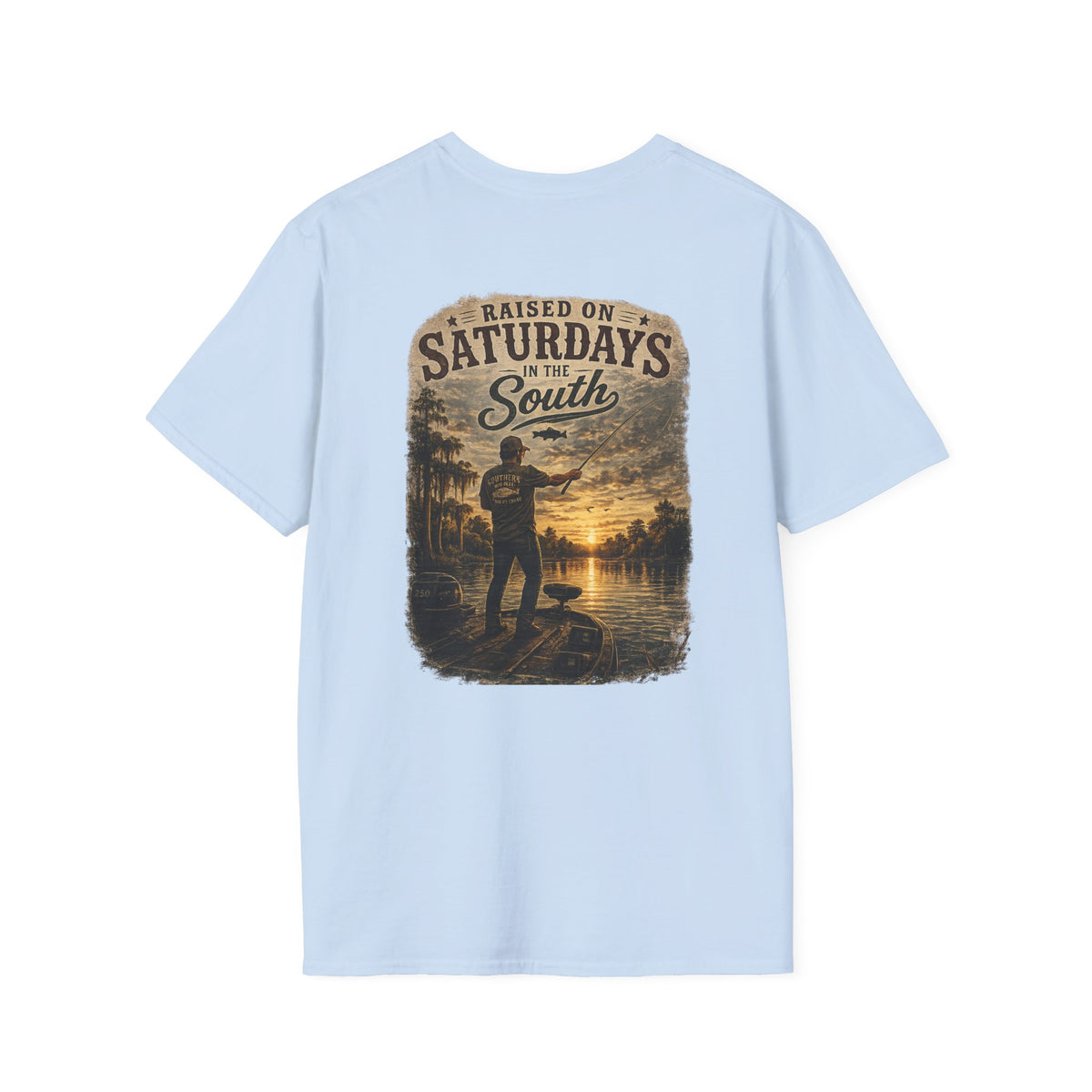 "Raised On Saturdays In The South" Vintage T-Shirt-Saturdays Are Made For Fishin