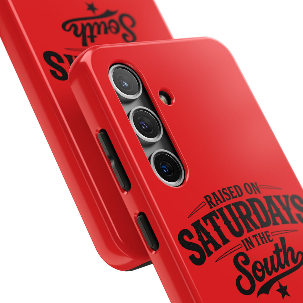 Raised On Saturdays In The South Phone Case-(red)