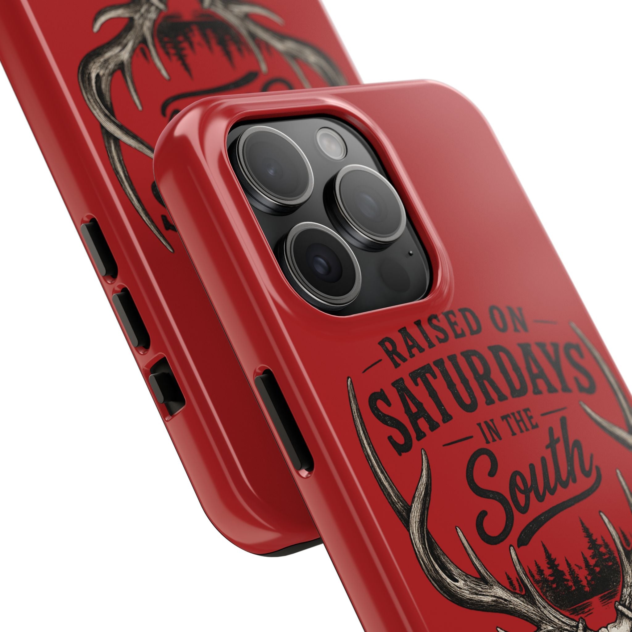 Raised On Saturdays In The South Phone Case-Spread Runs Deep In The Woods-(red)