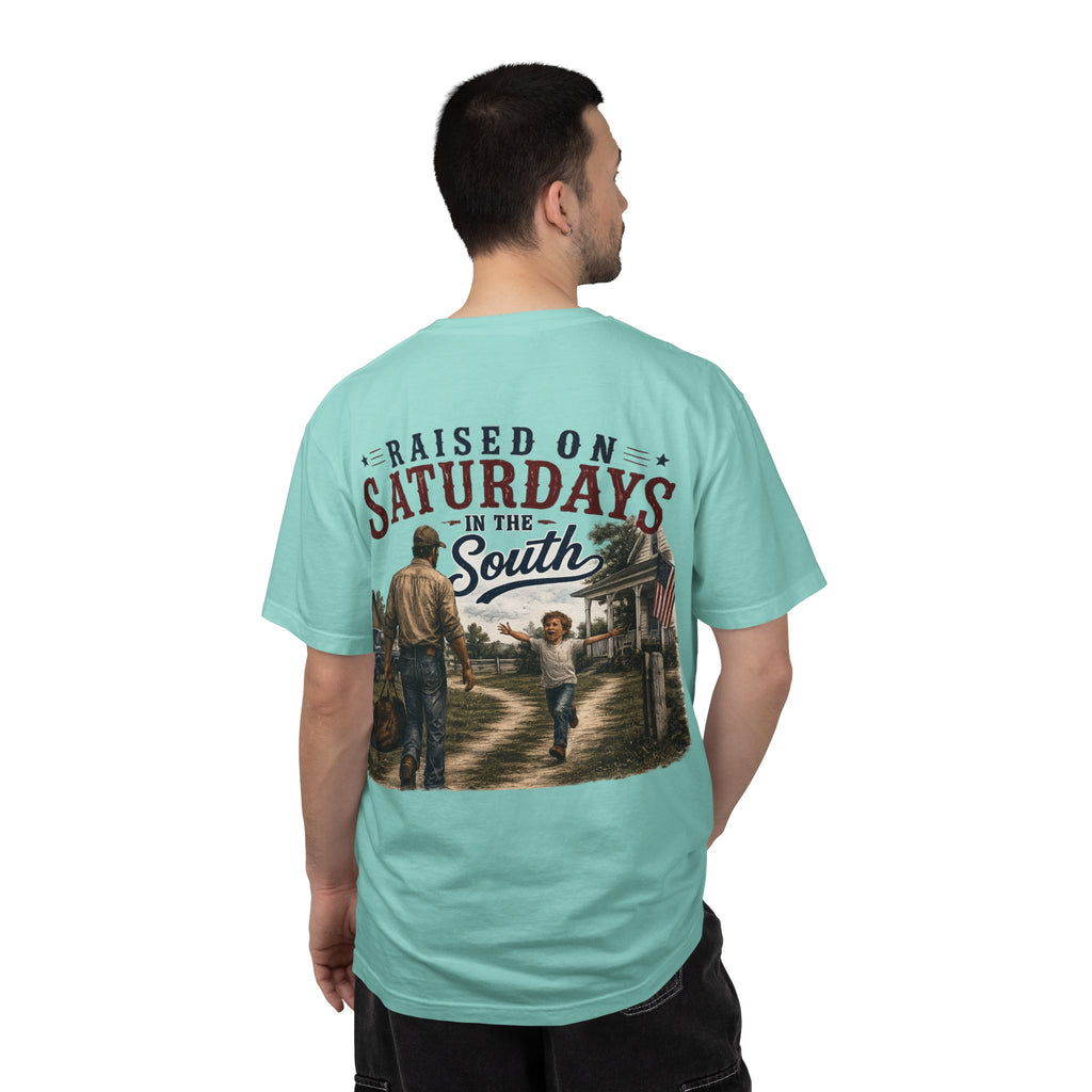 Raised On Saturdays In The South T-Shirt Boy Dad-"Daddy's Home"