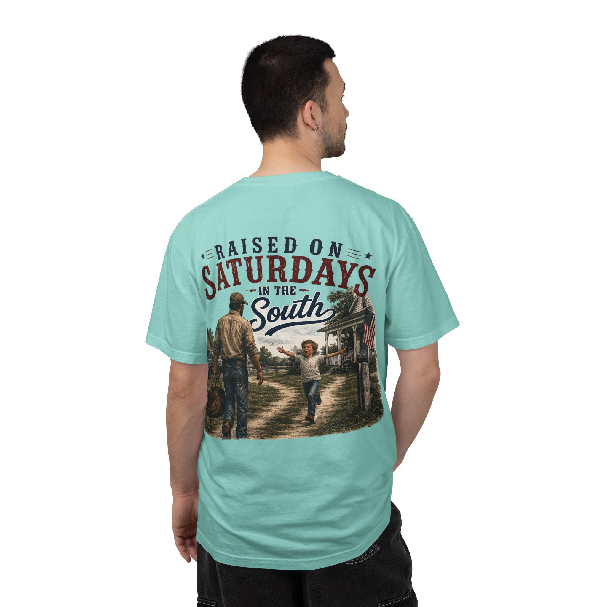 Raised On Saturdays In The South T-Shirt Boy Dad-"Daddy's Home"