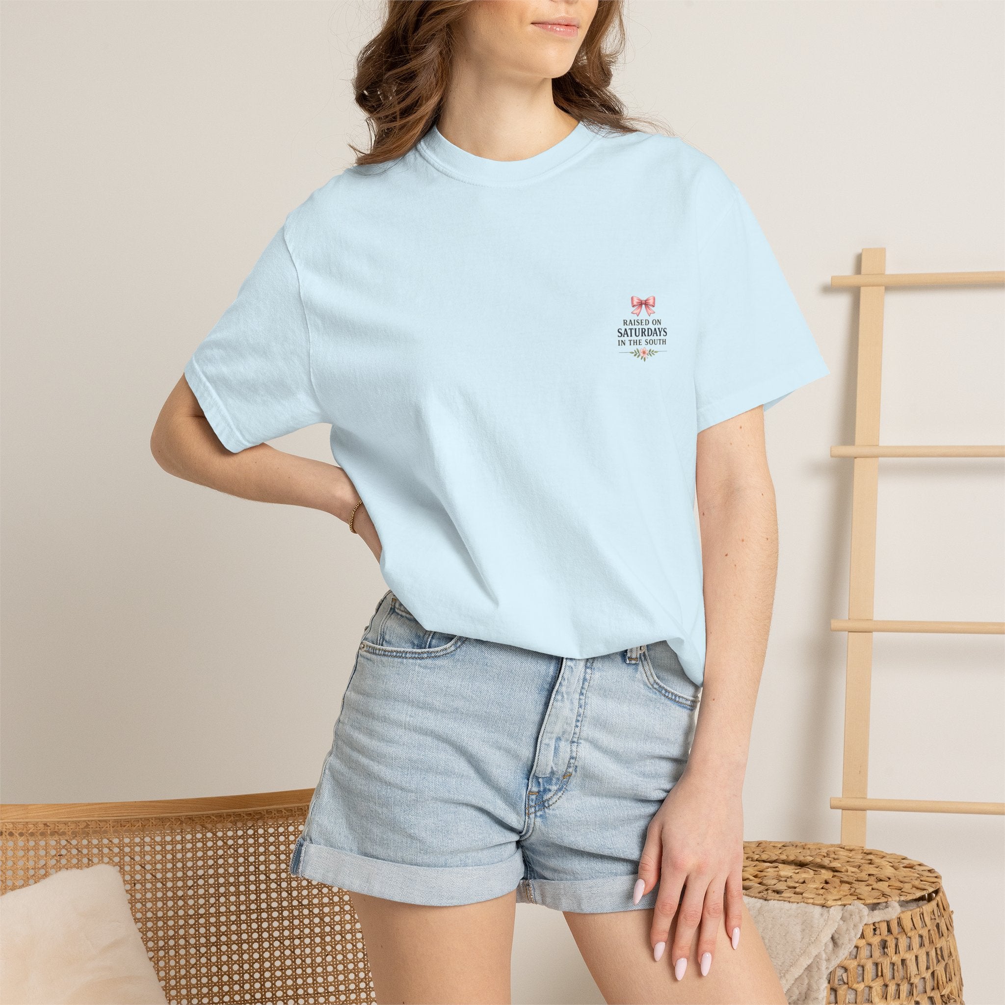 Raised On Saturdays In The South T-Shirt — Rustic Highland Cow