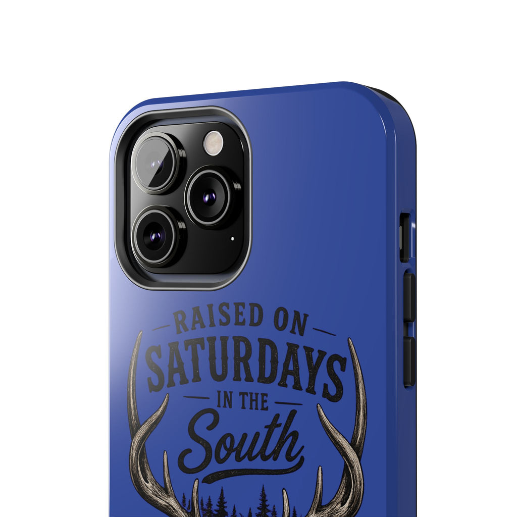 Raised On Saturdays In The South Phone Case - The Spread Runs Deep In The Woods-(blue)