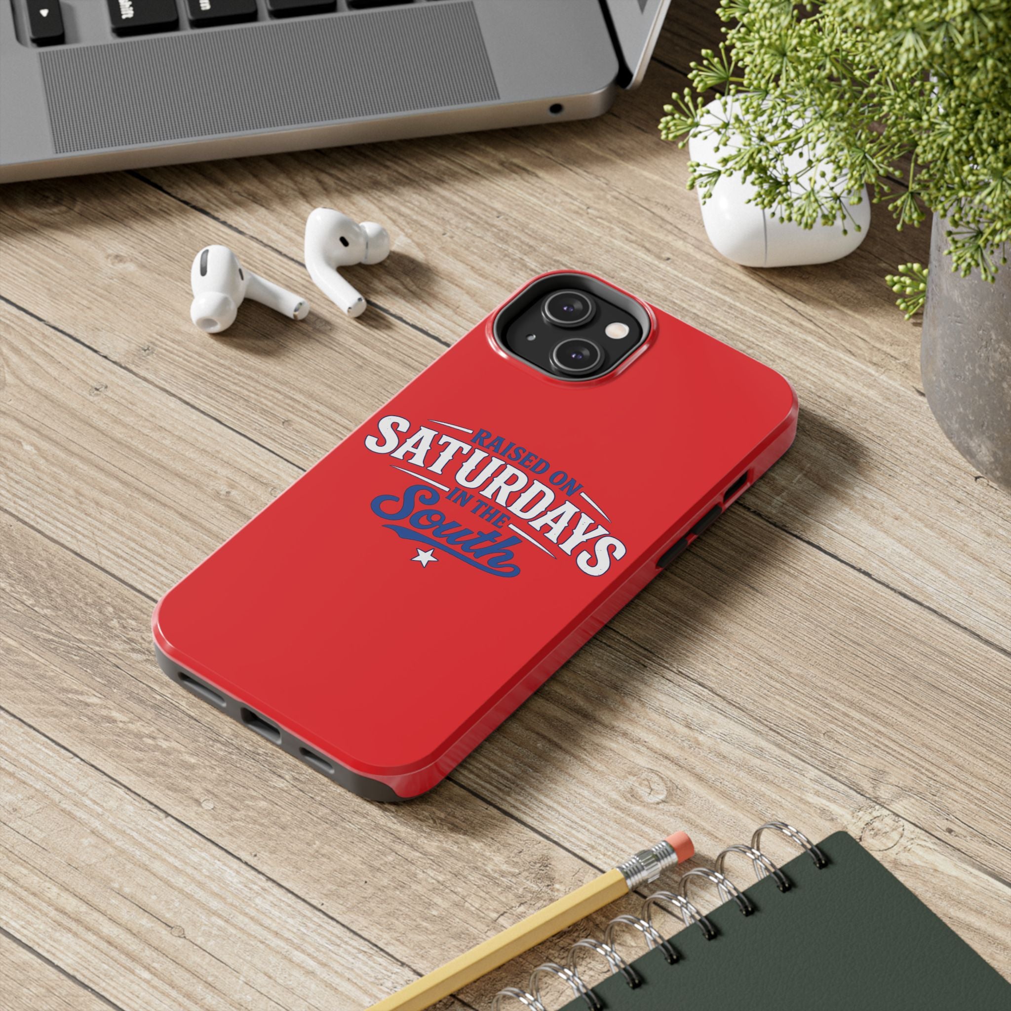 Raised On Saturdays In The South Phone Case-(red)