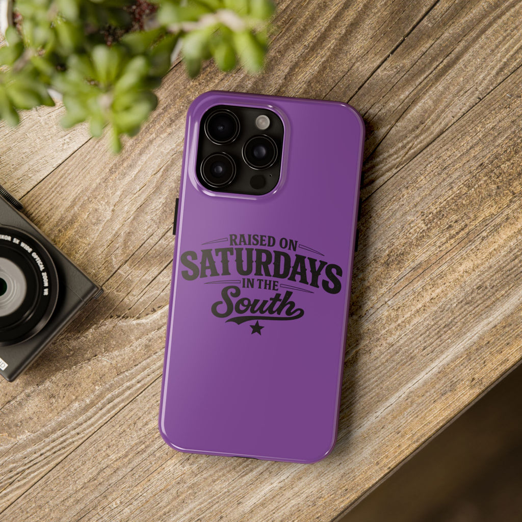 Raised On Saturdays In The South Phone Case-(purple)