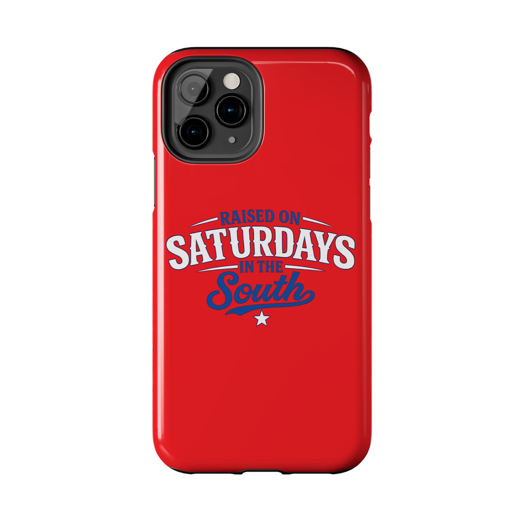 Raised On Saturdays In The South Phone Case-(red)
