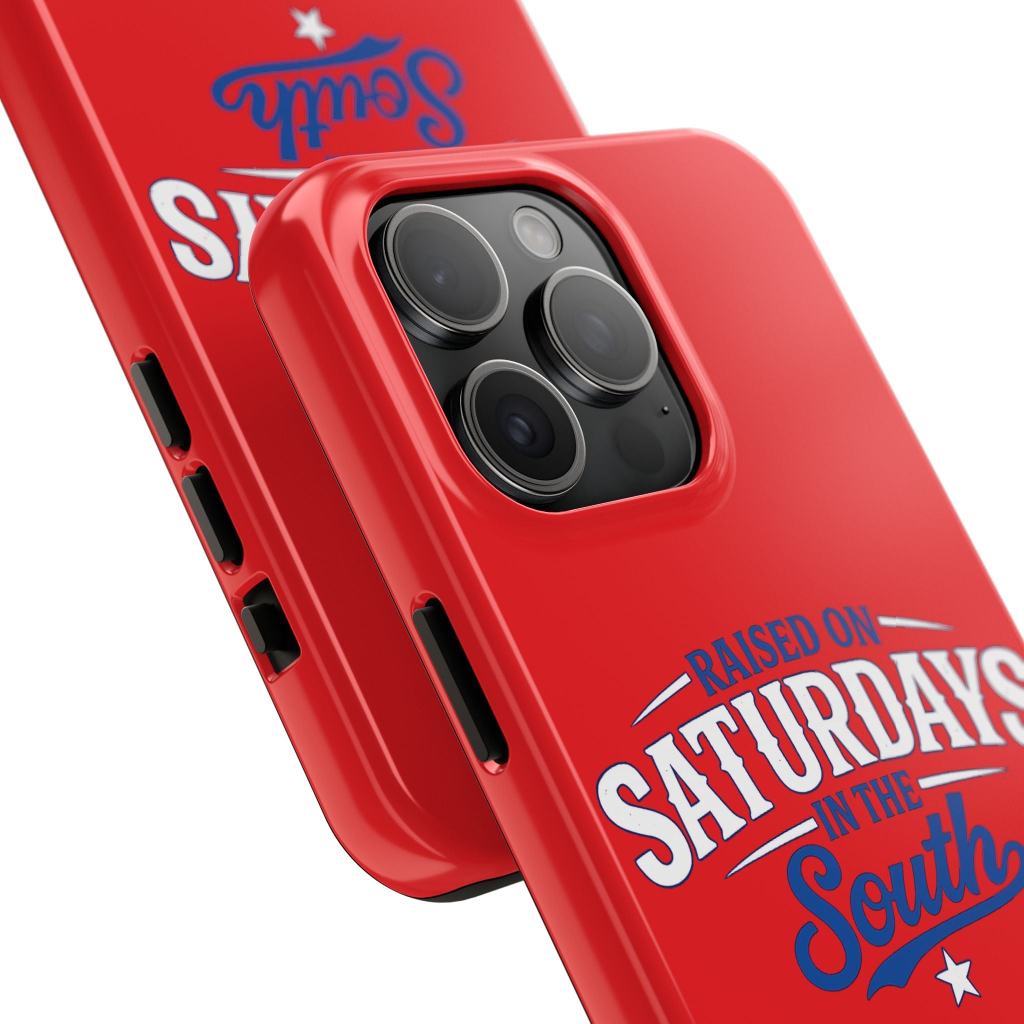 Raised On Saturdays In The South Phone Case-(red)