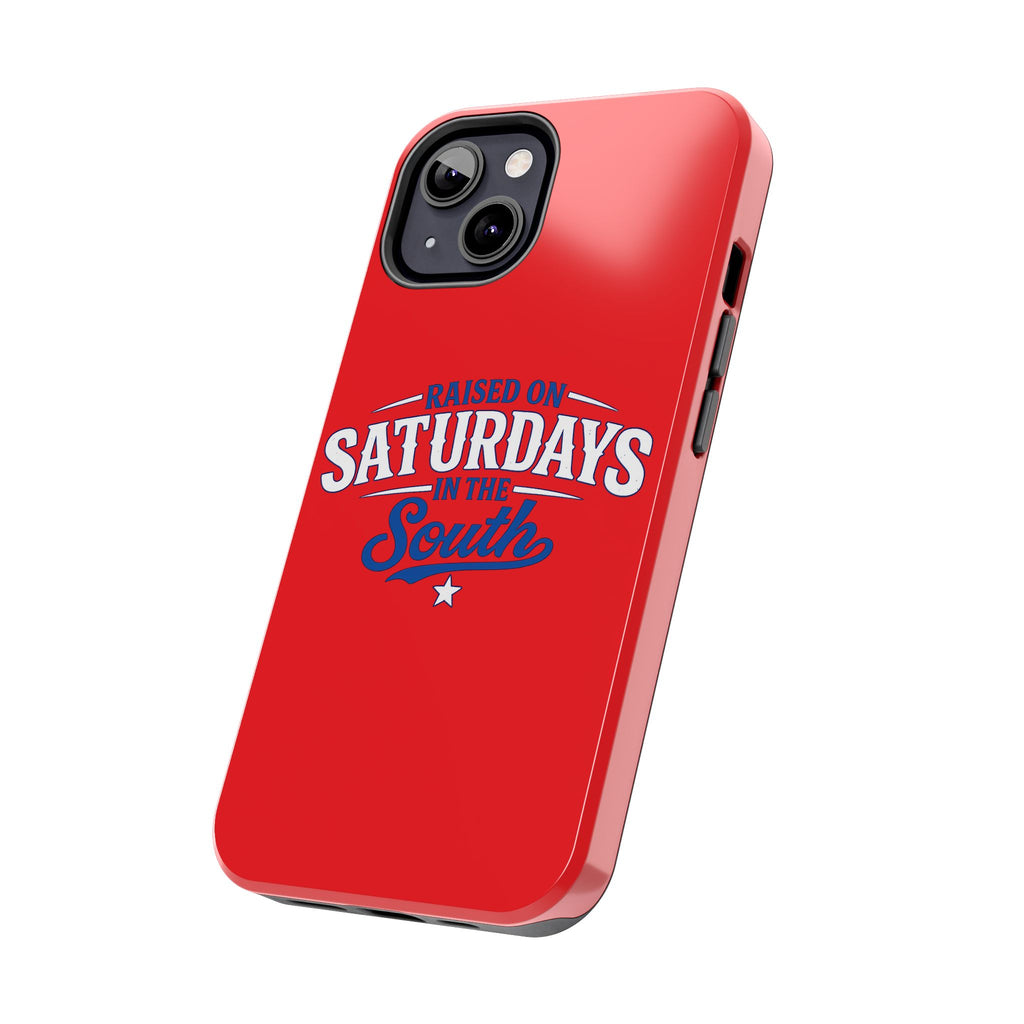 Raised On Saturdays In The South Phone Case-(red)
