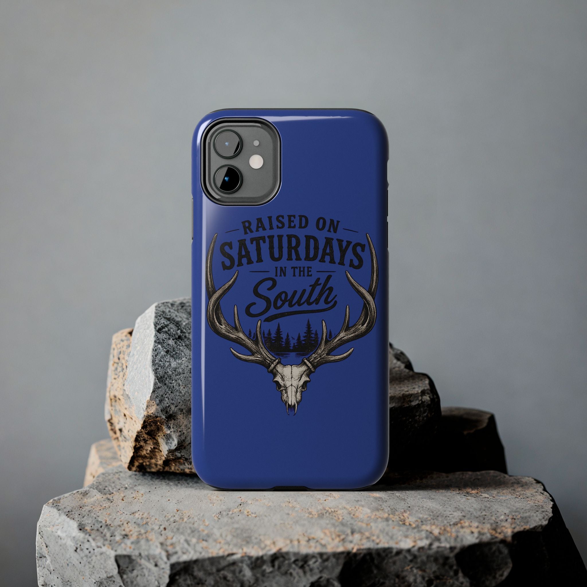 Raised On Saturdays In The South Phone Case - The Spread Runs Deep In The Woods-(blue)