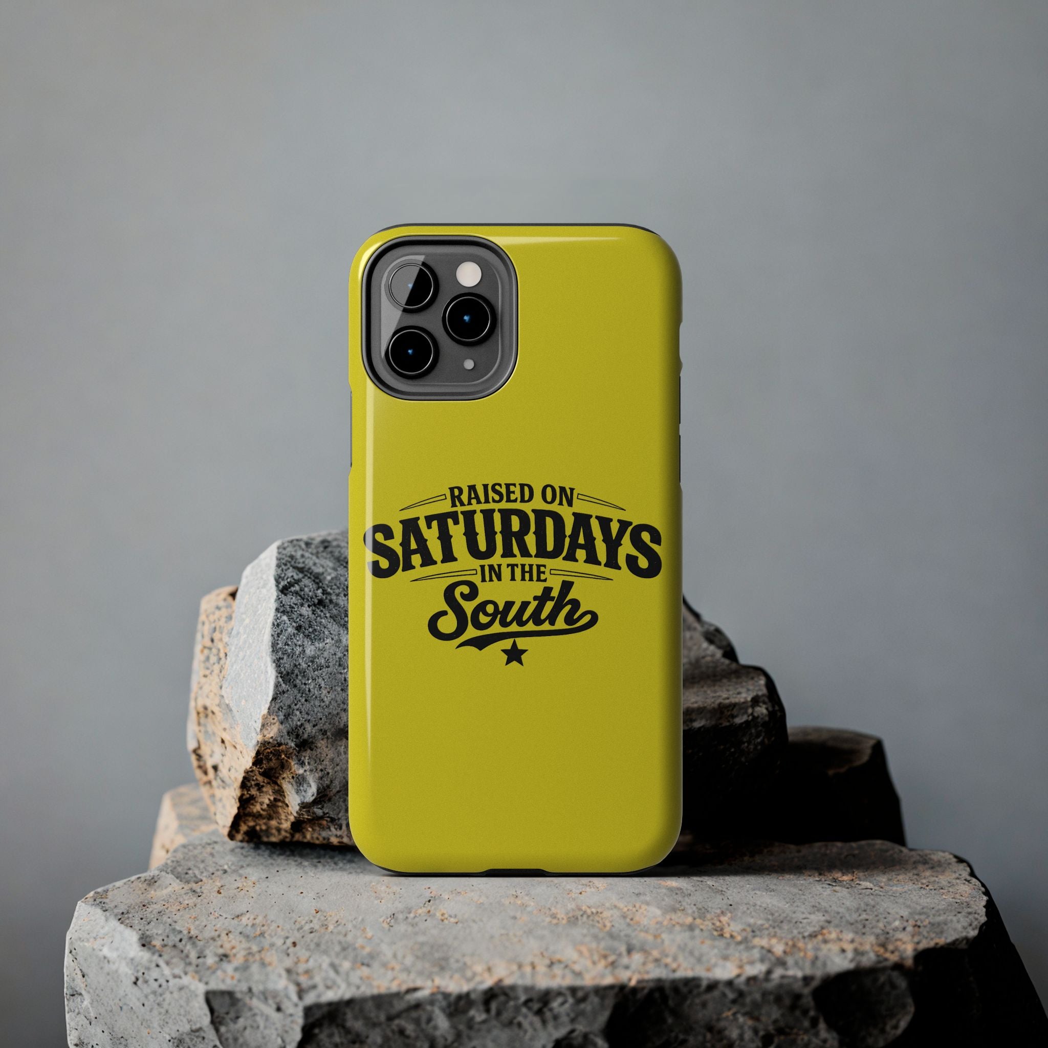 Raised On Saturdays In The South Phone Case-(yellow)