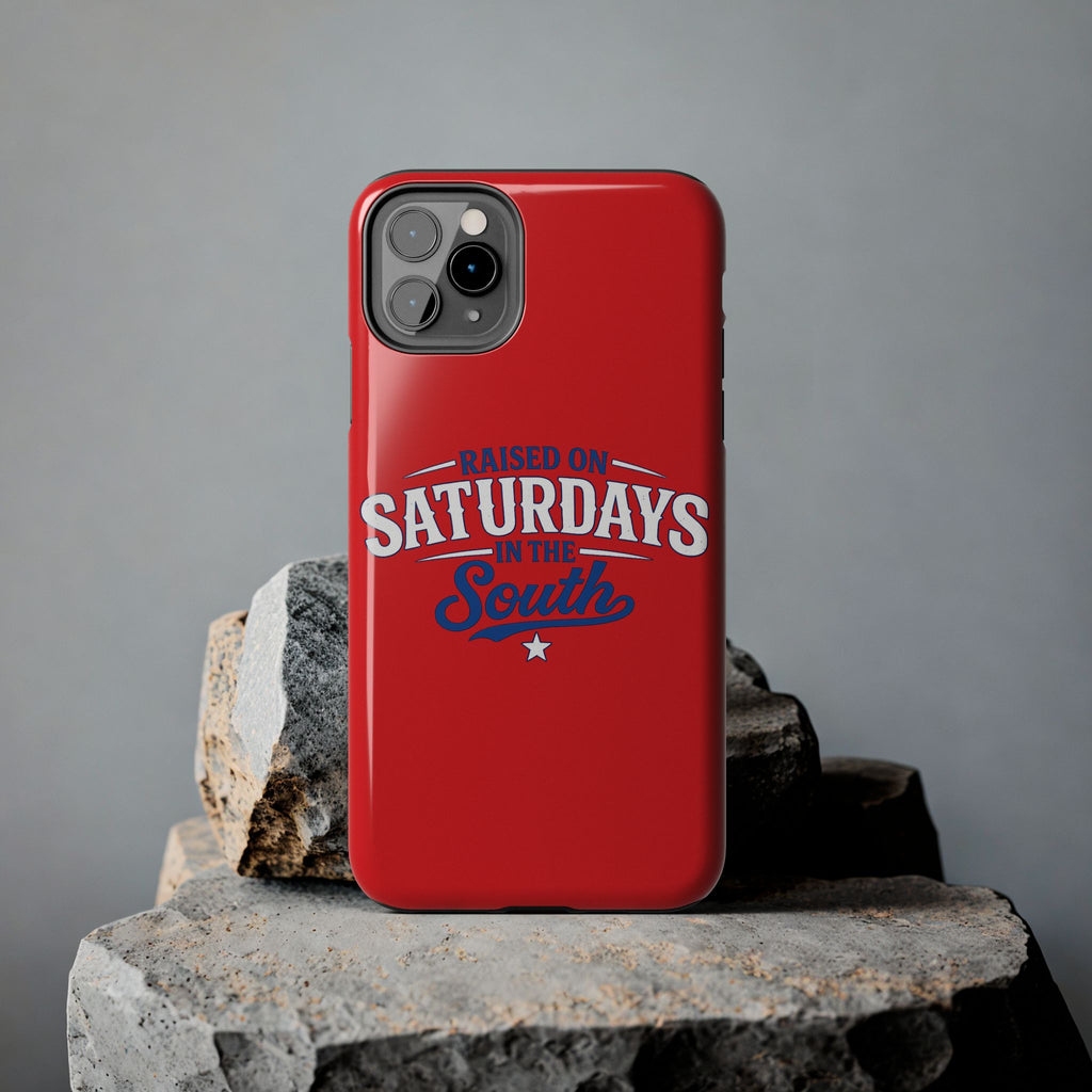 Raised On Saturdays In The South Phone Case-(red)