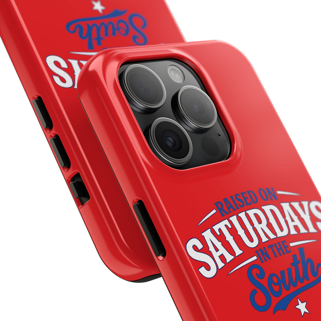 Raised On Saturdays In The South Phone Case-(red)