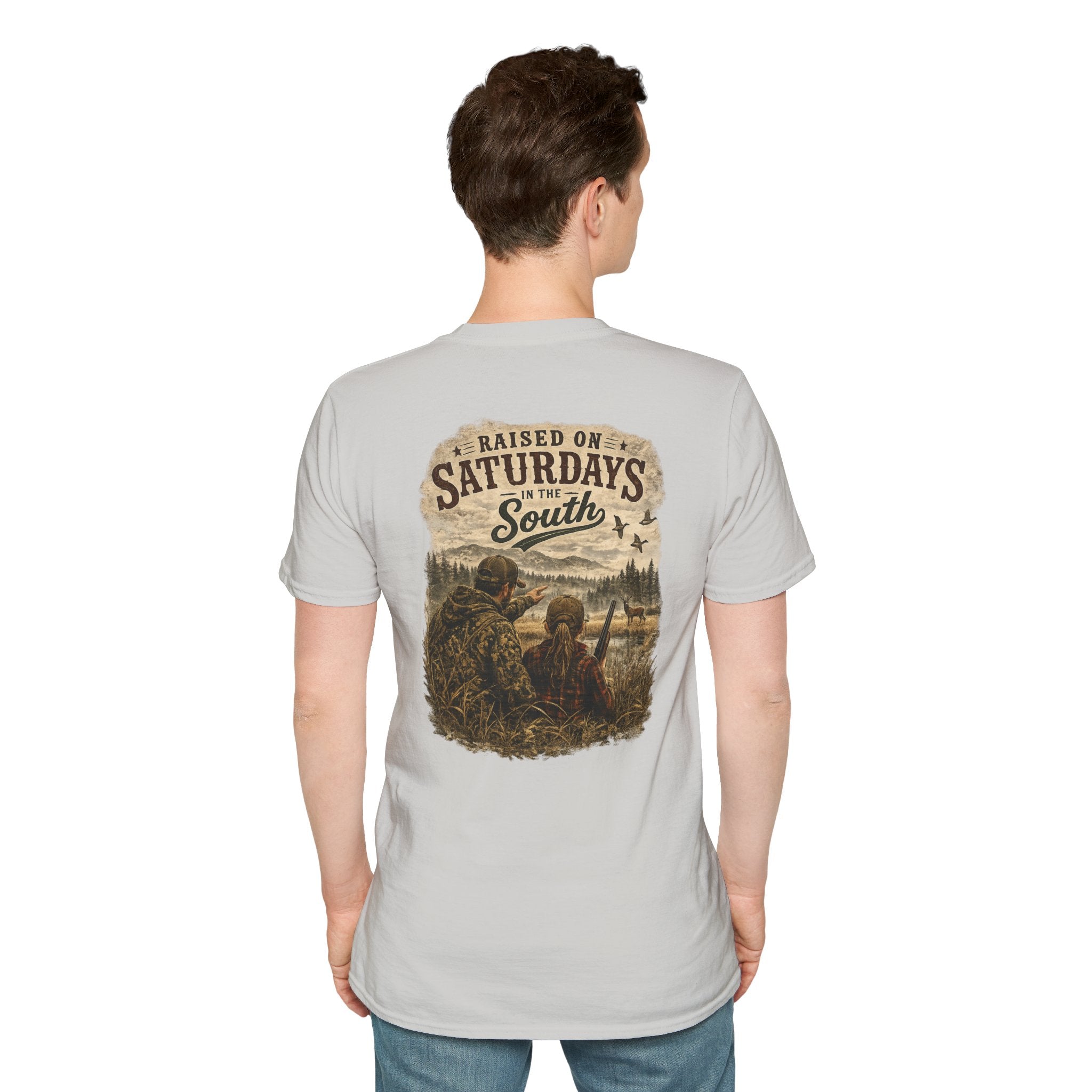 Raised On Saturdays In The South Vintage T-Shirt-Girl Dad Hunting Buddies