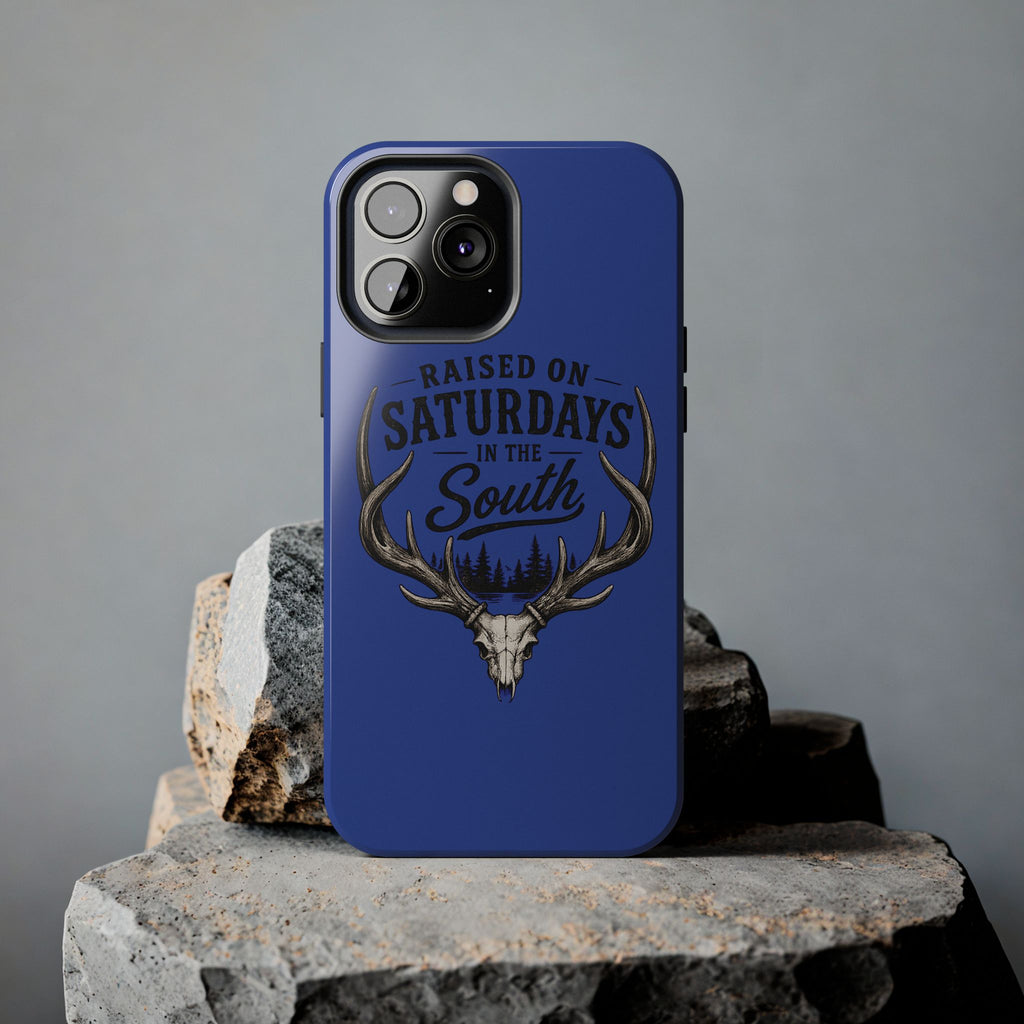 Raised On Saturdays In The South Phone Case - The Spread Runs Deep In The Woods-(blue)