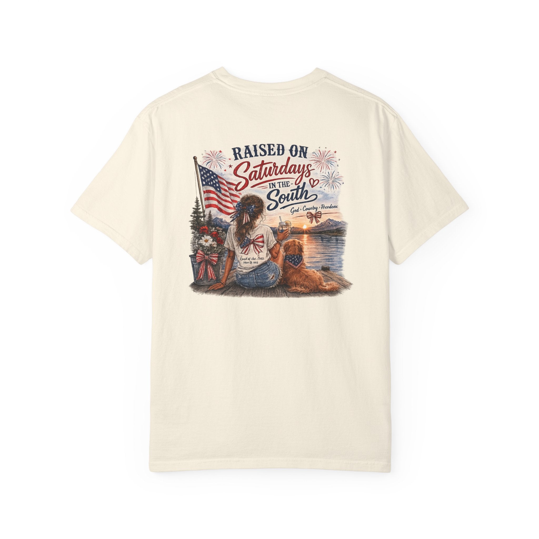 Raised On Saturdays In The South T-Shirt- 4th Of July lake Day