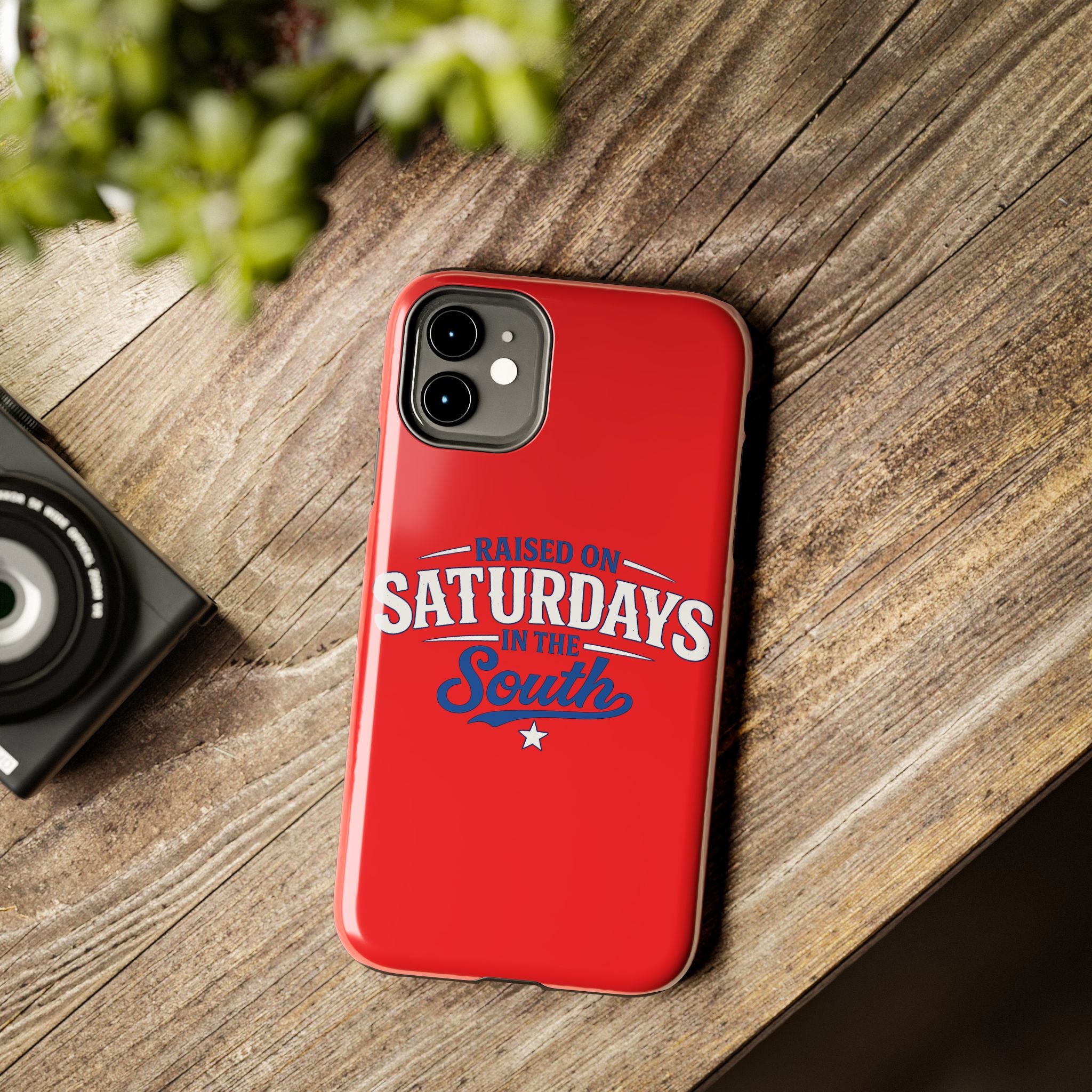 Raised On Saturdays In The South Phone Case-(red)