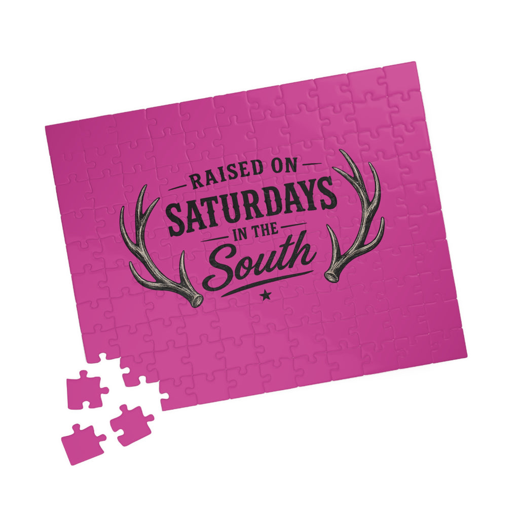 “Raised on Saturdays in the South” jigsaw puzzle-(purple)