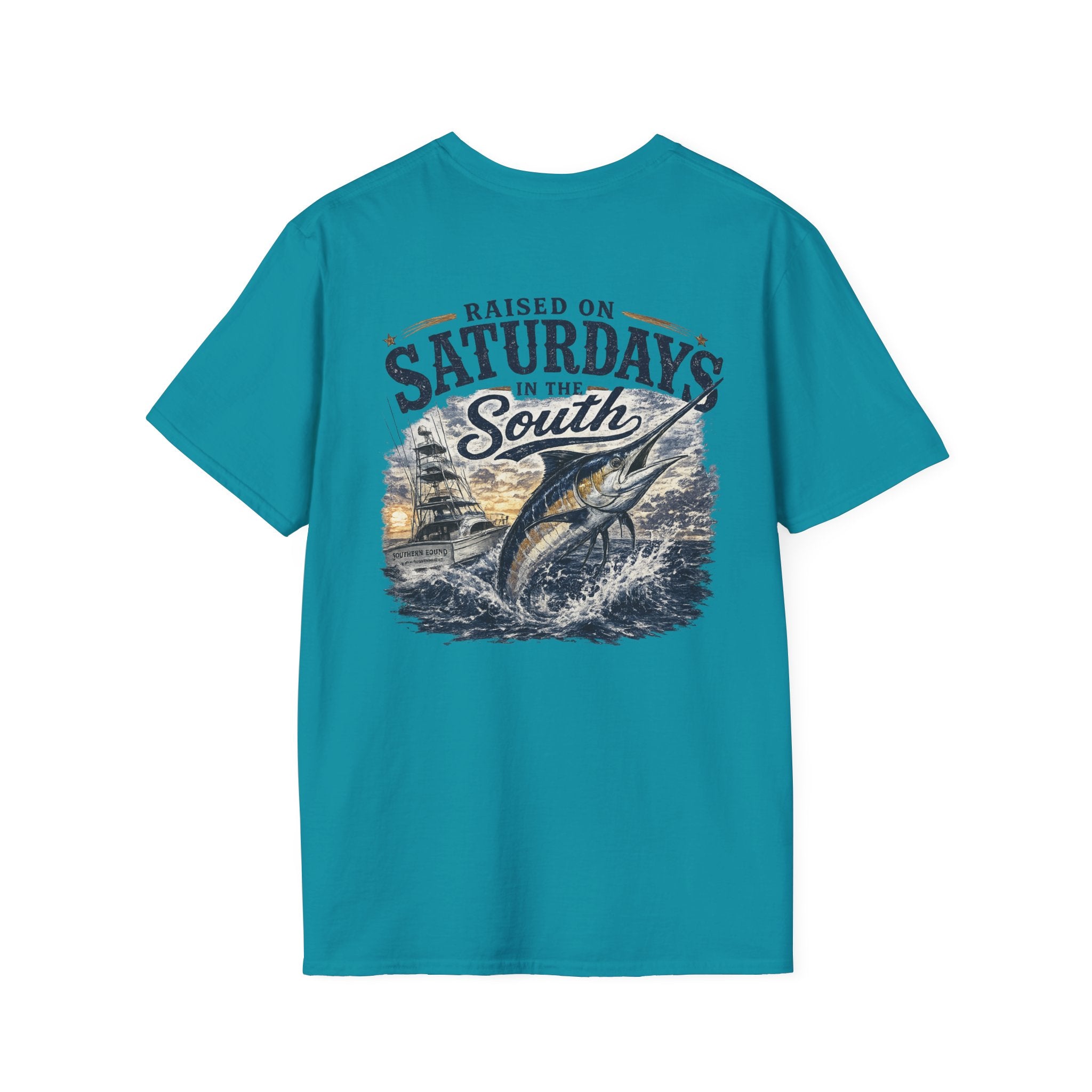 Raised On Saturdays In The South Vintage T-Shirt- Deep Sea Saturdays