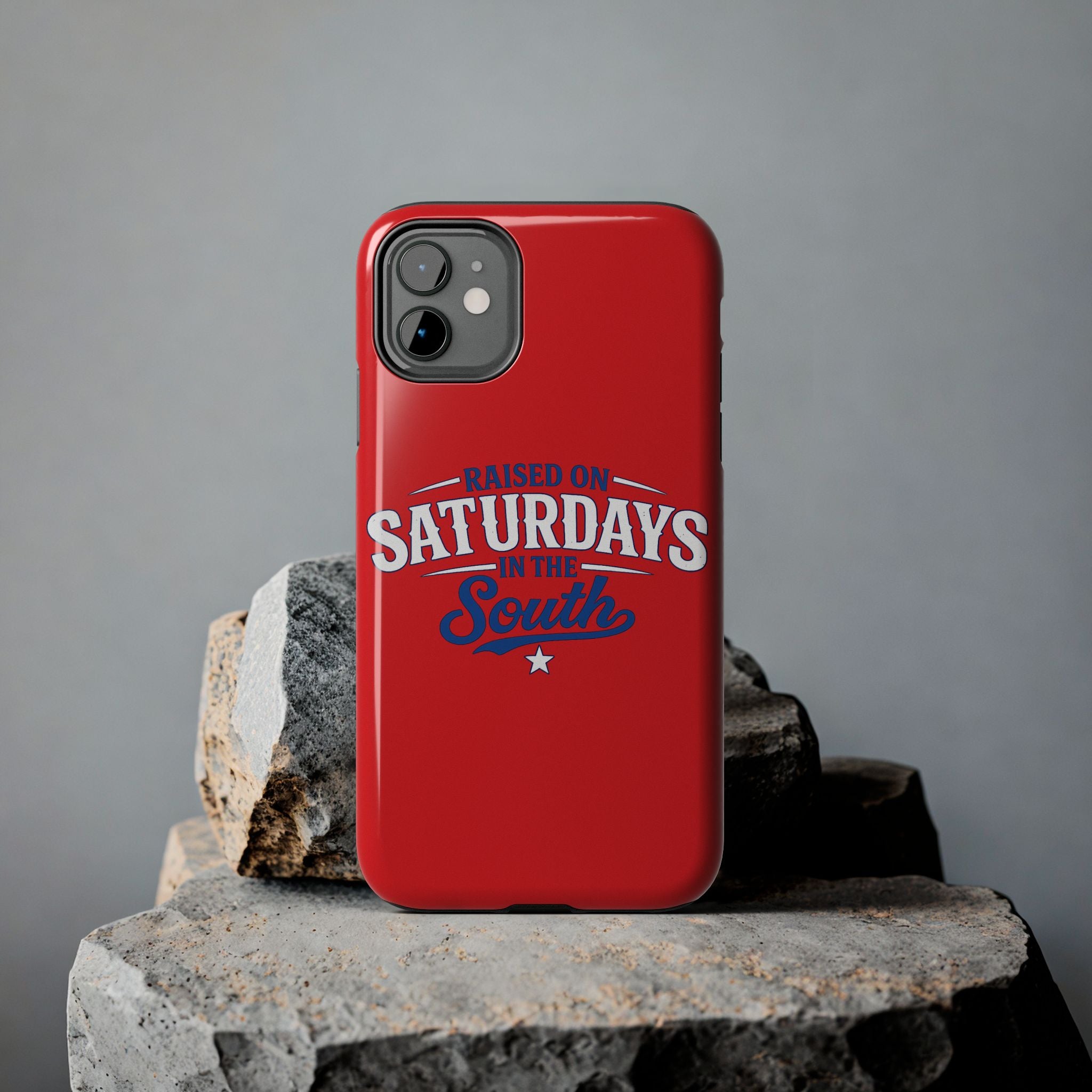Raised On Saturdays In The South Phone Case-(red)