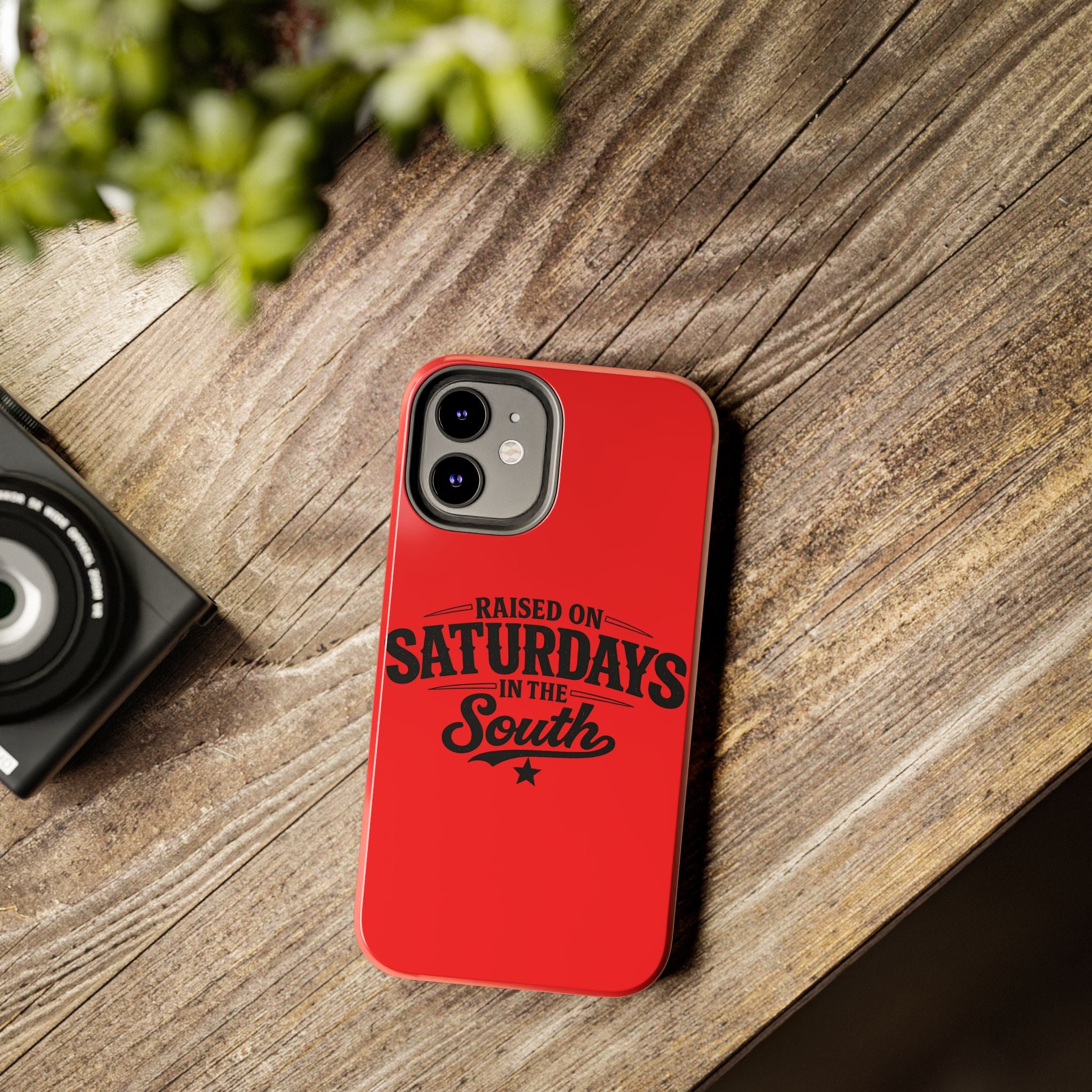 Raised On Saturdays In The South Phone Case-(red)