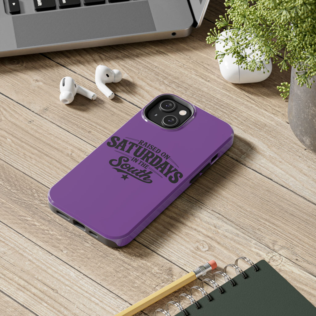 Raised On Saturdays In The South Phone Case-(purple)