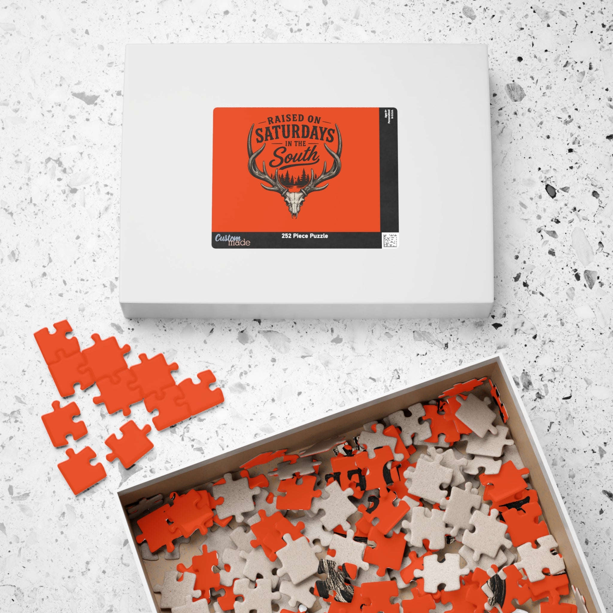 Raised On Saturdays In The South Jigsaw Puzzle-(orange)